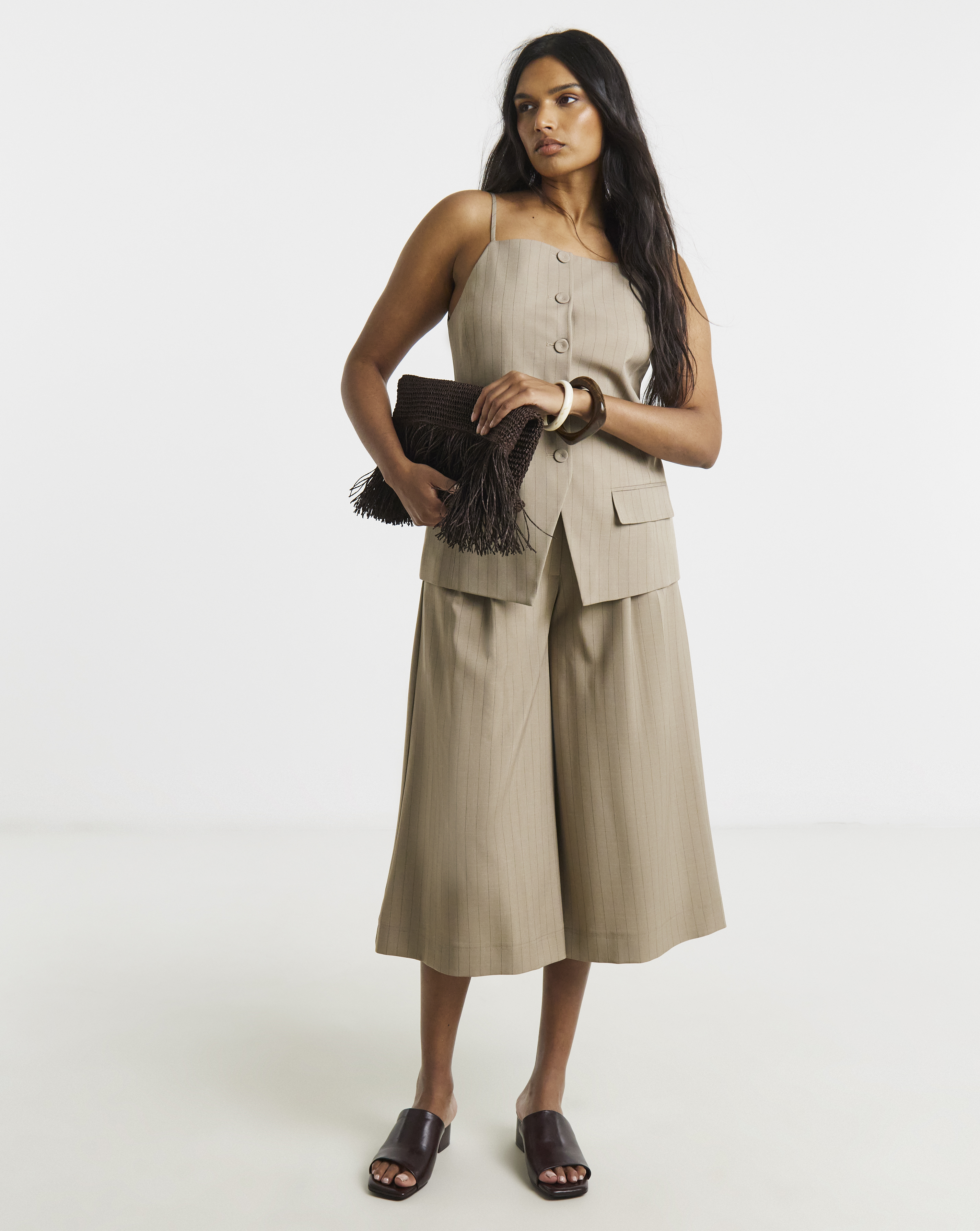Culotte Trousers with Belt Detail