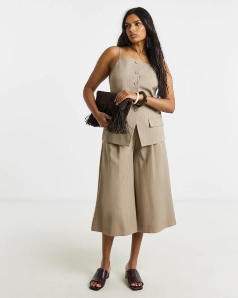Culotte Trousers with Belt Detail
