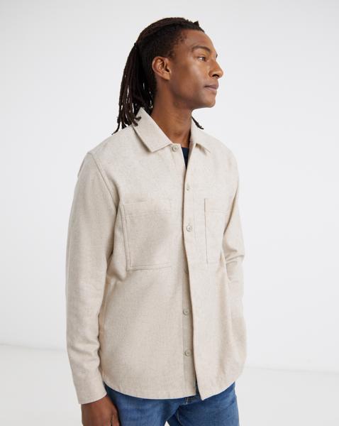 BOSS Jersey Overshirt - Light Beige
