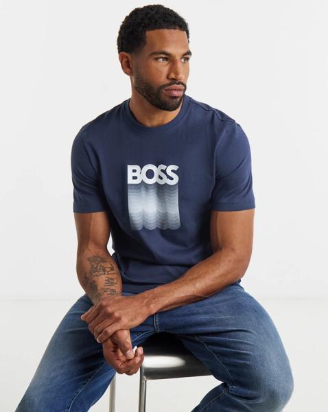 BOSS Stack Logo T-Shirt - Blue
