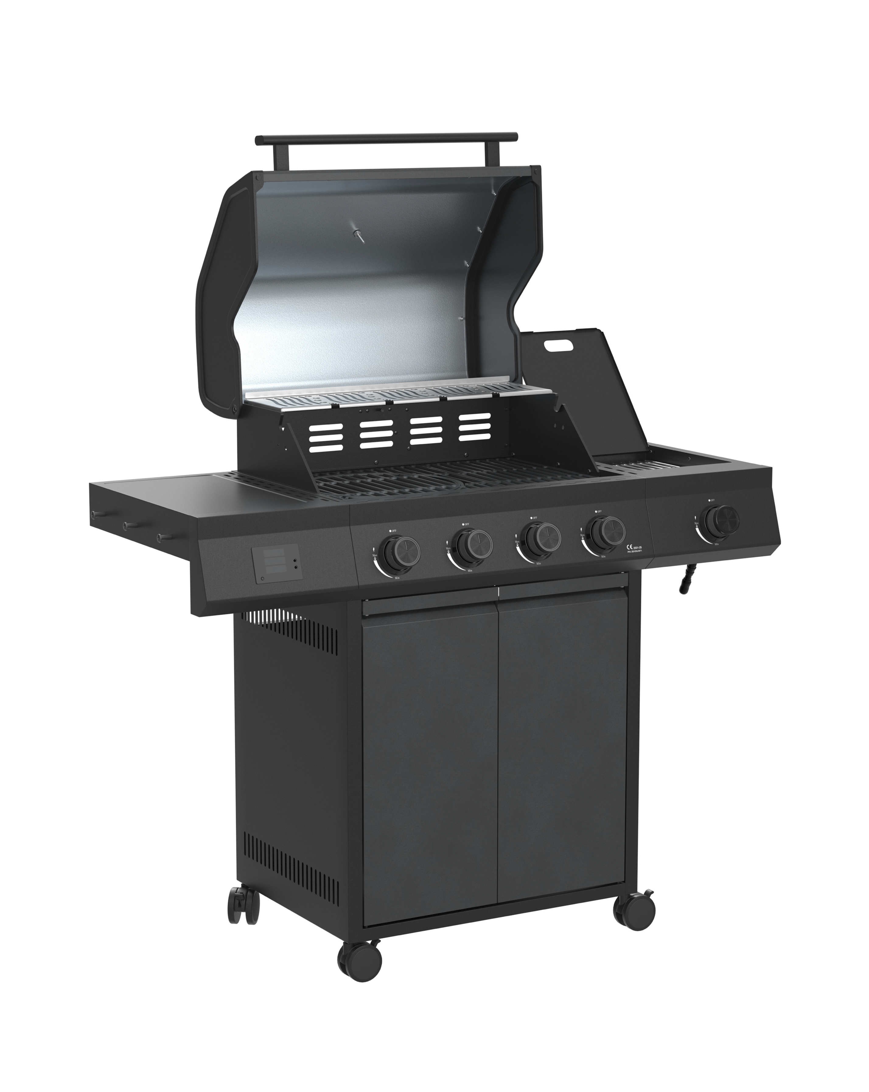 Charles Bentley Grey/Dark Ottimo Pro380 Gas Barbecue & Side Burner