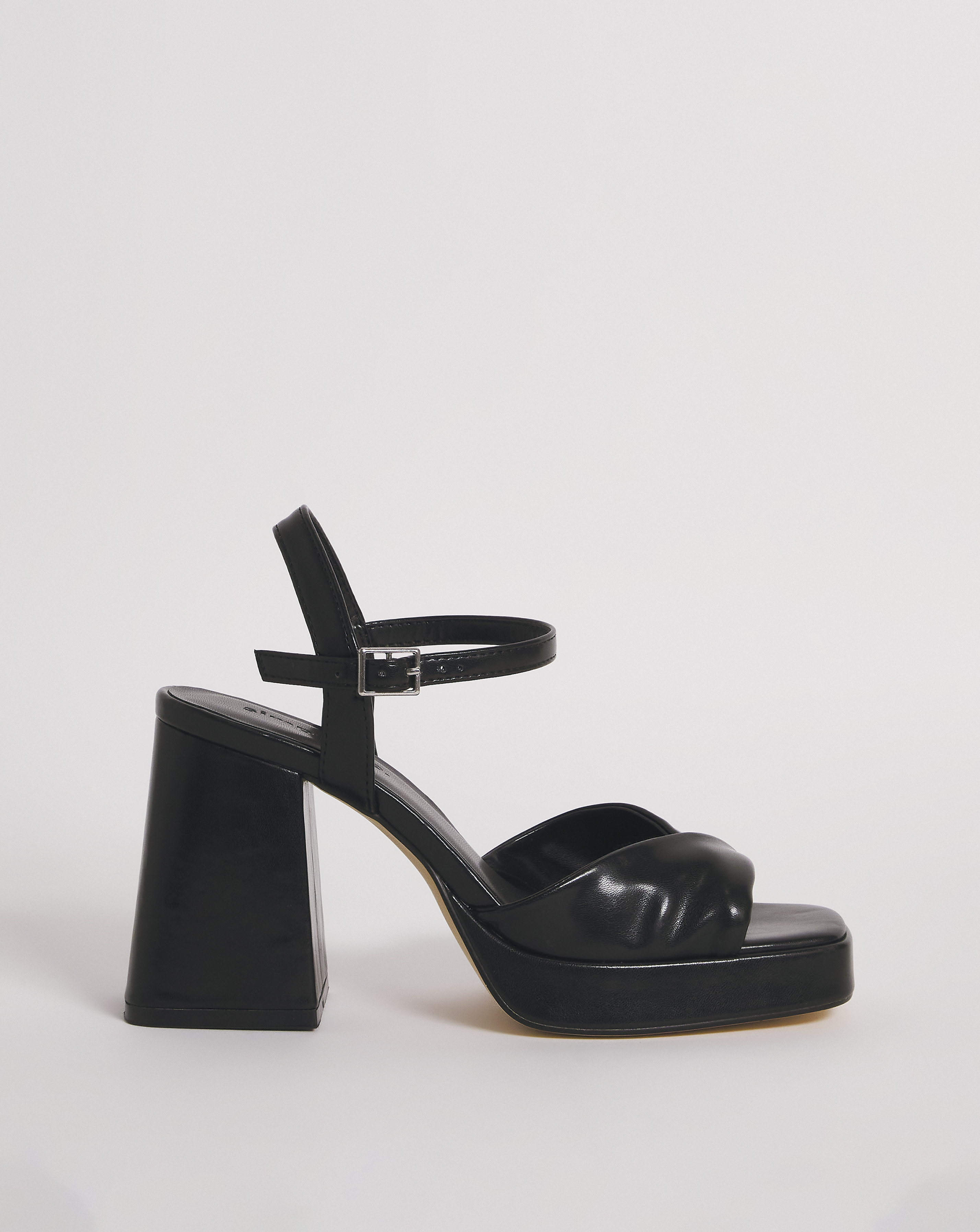 Simply Be Twist Platform Heeled Sandals Extra Wide In Black | UK Size 8 Women's