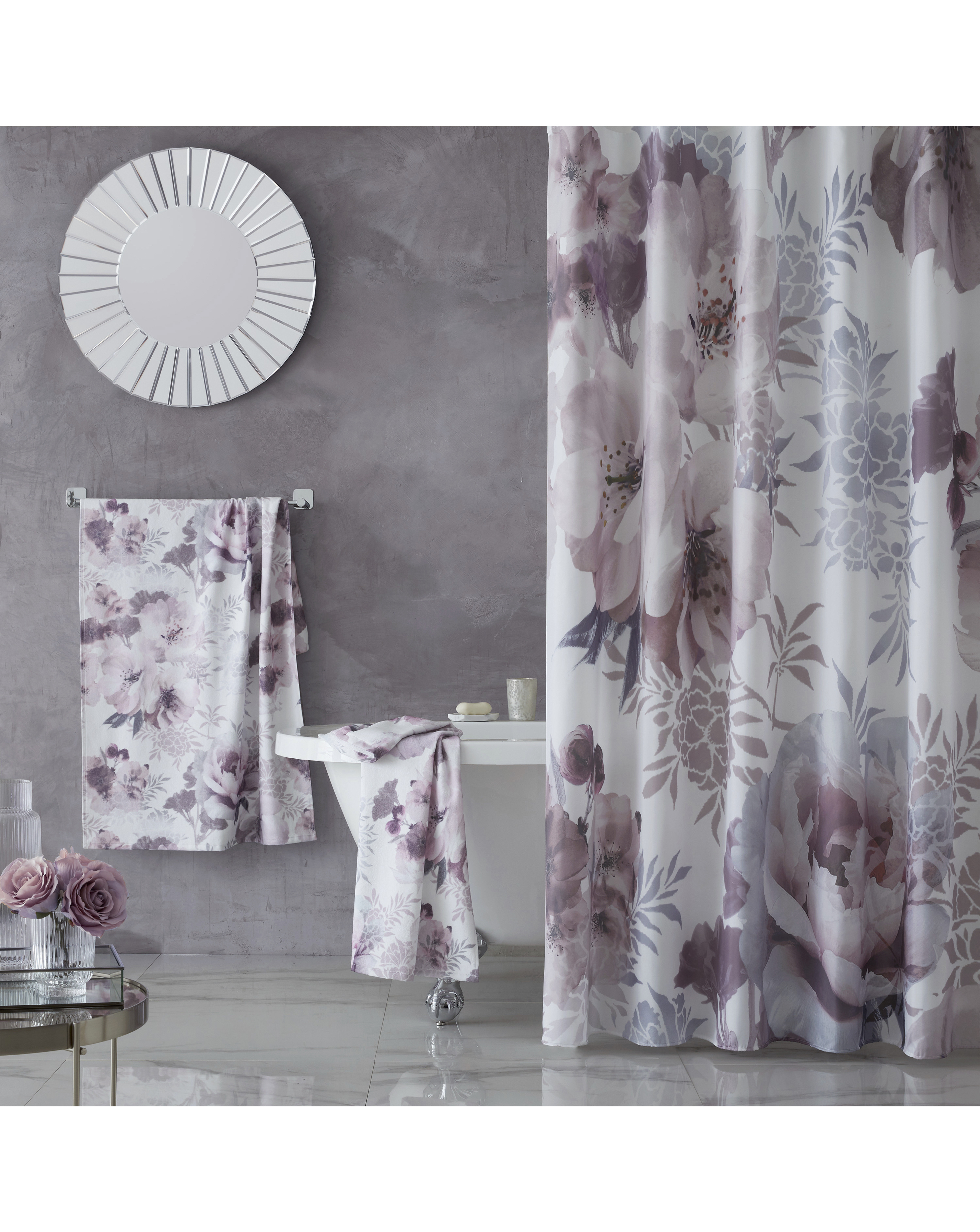 Dramatic Floral Shower Curtain