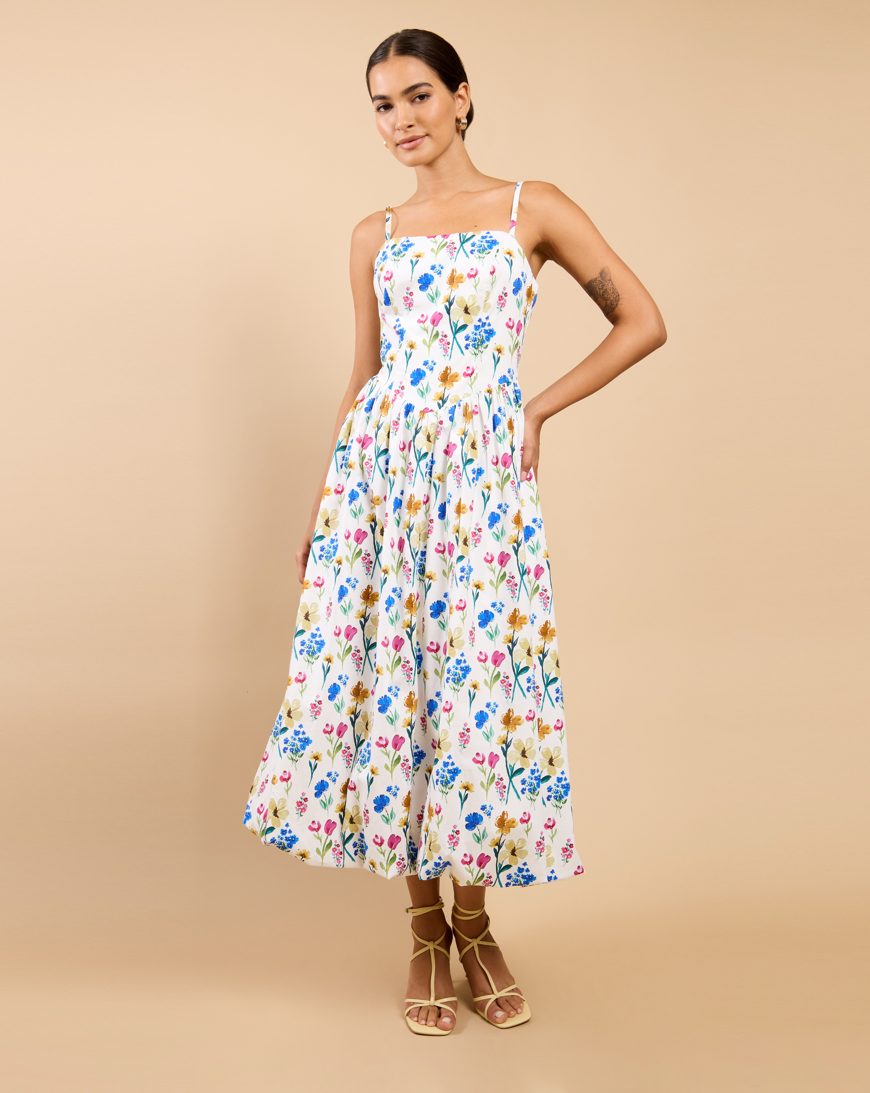 LM Floral Balloon Midaxi