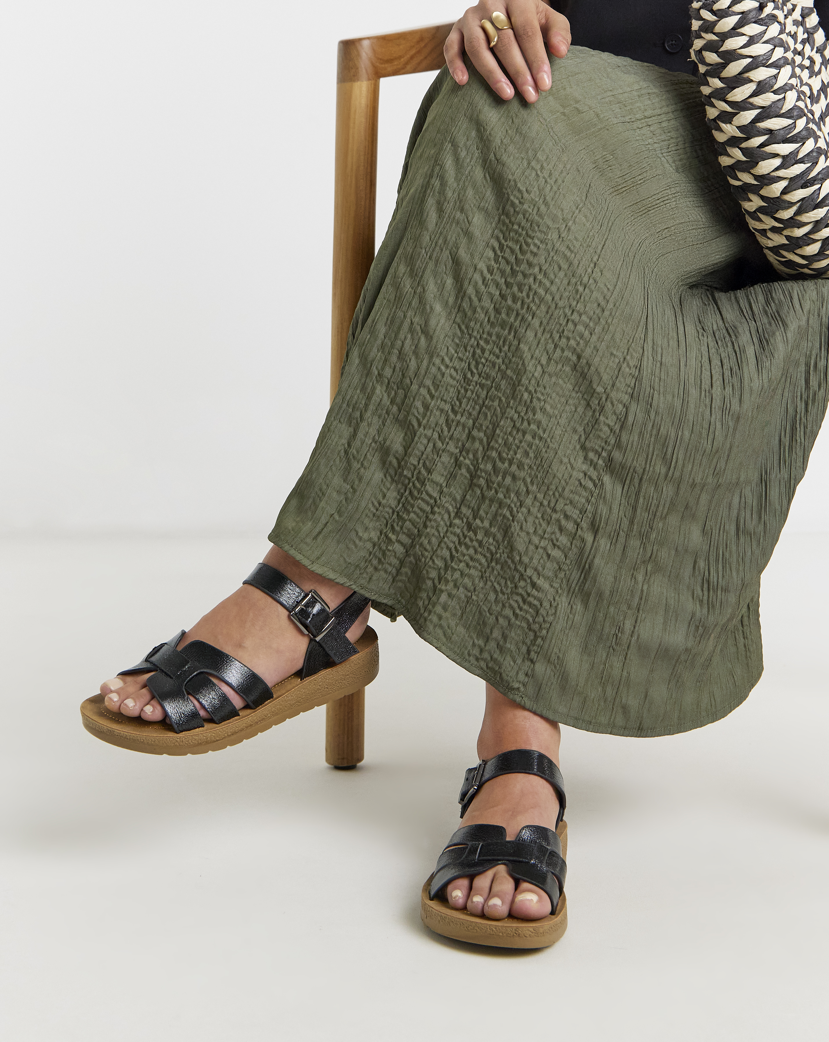Woven Comfort Sandal Wide