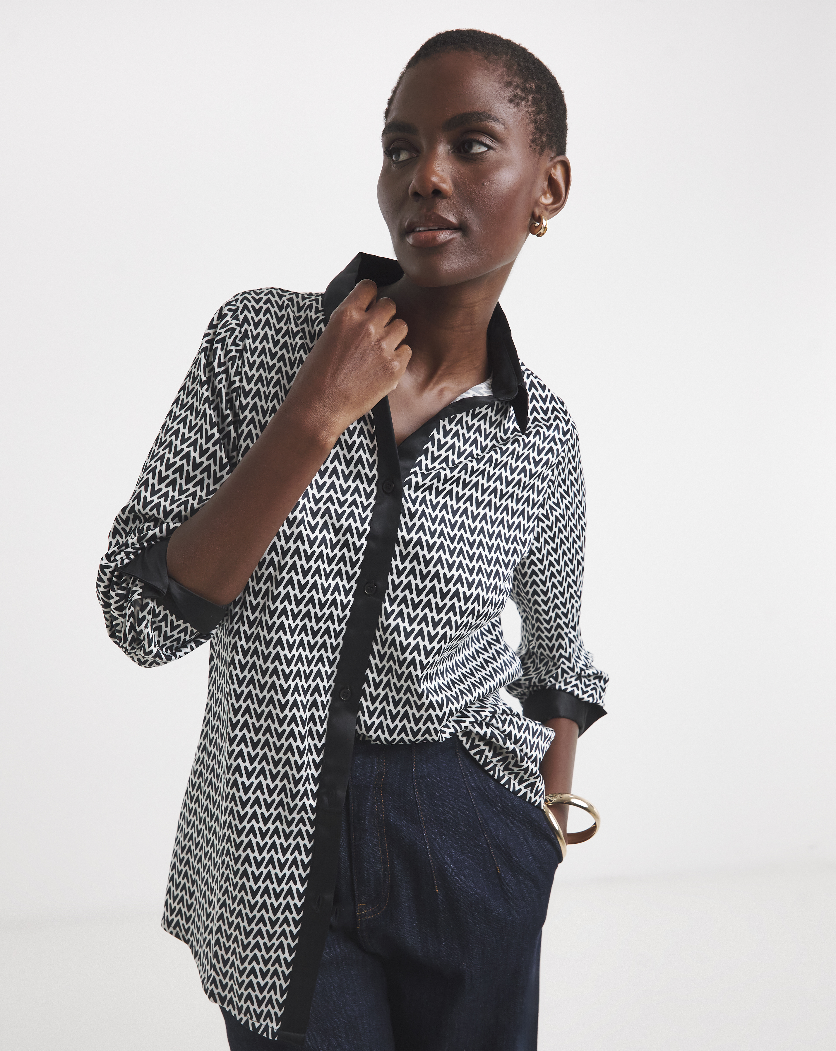Printed Satin Shirt
