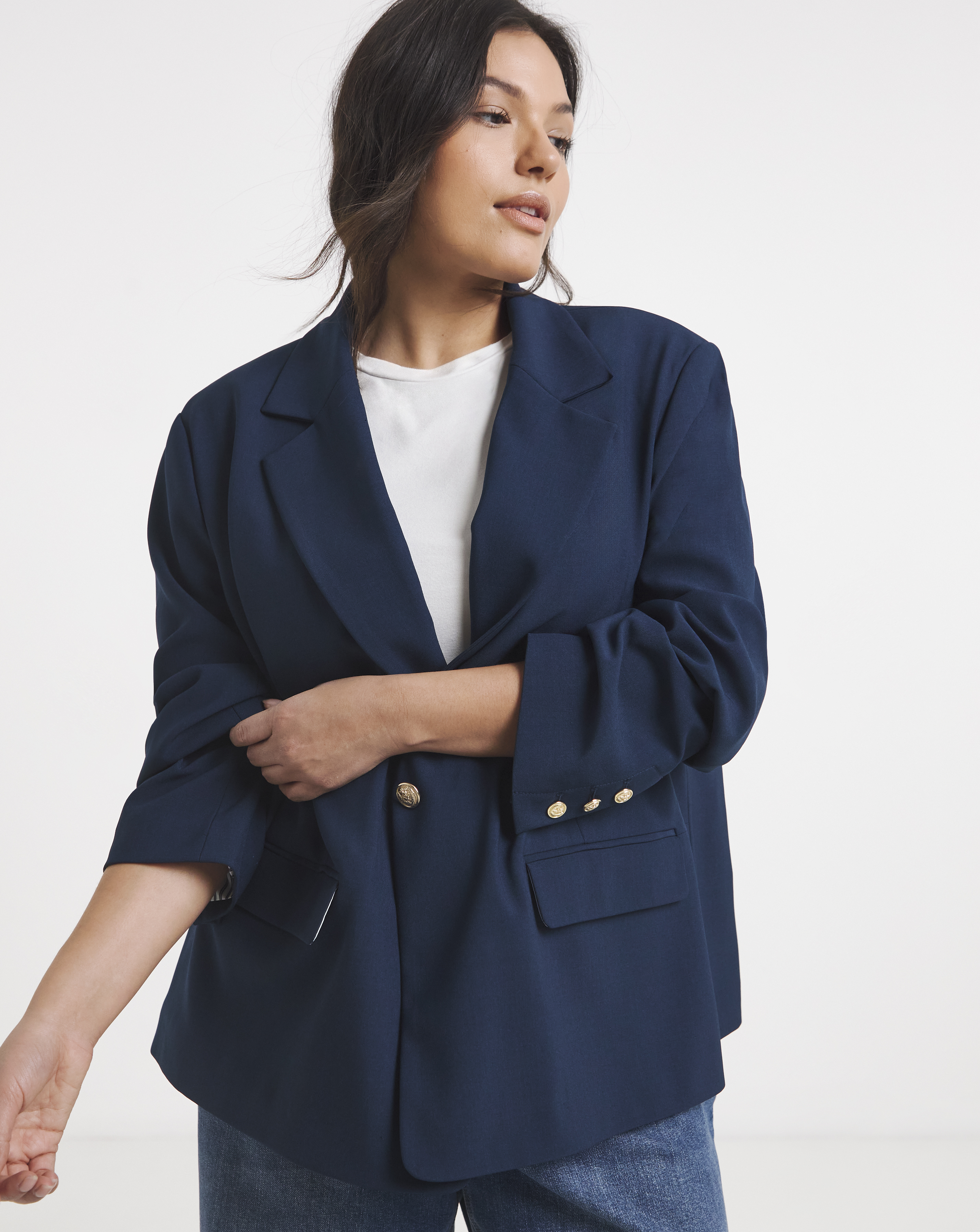 Simply Be Navy Oversized Blazer