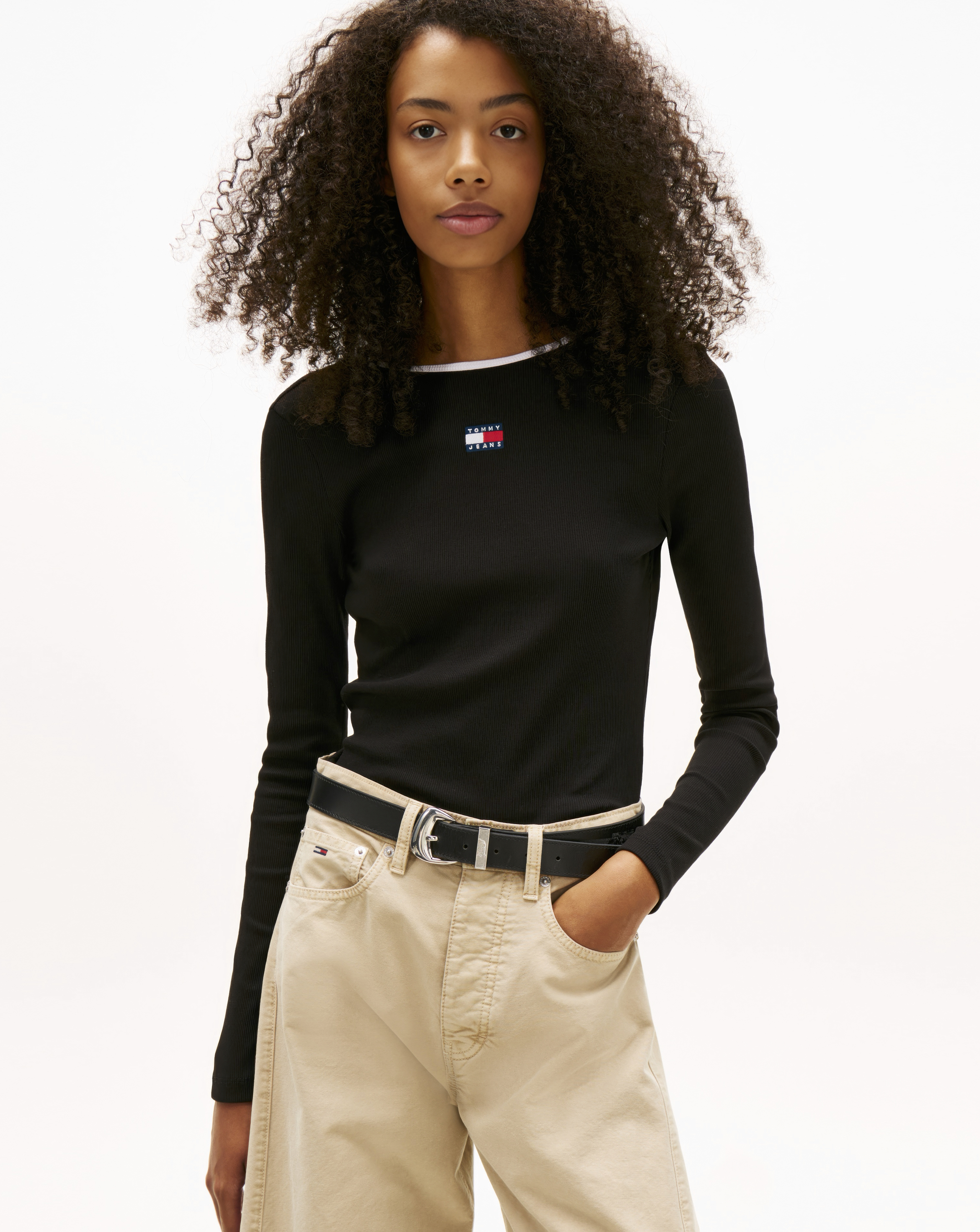 Tommy Jeans Slim Badge Rib T-Shirt