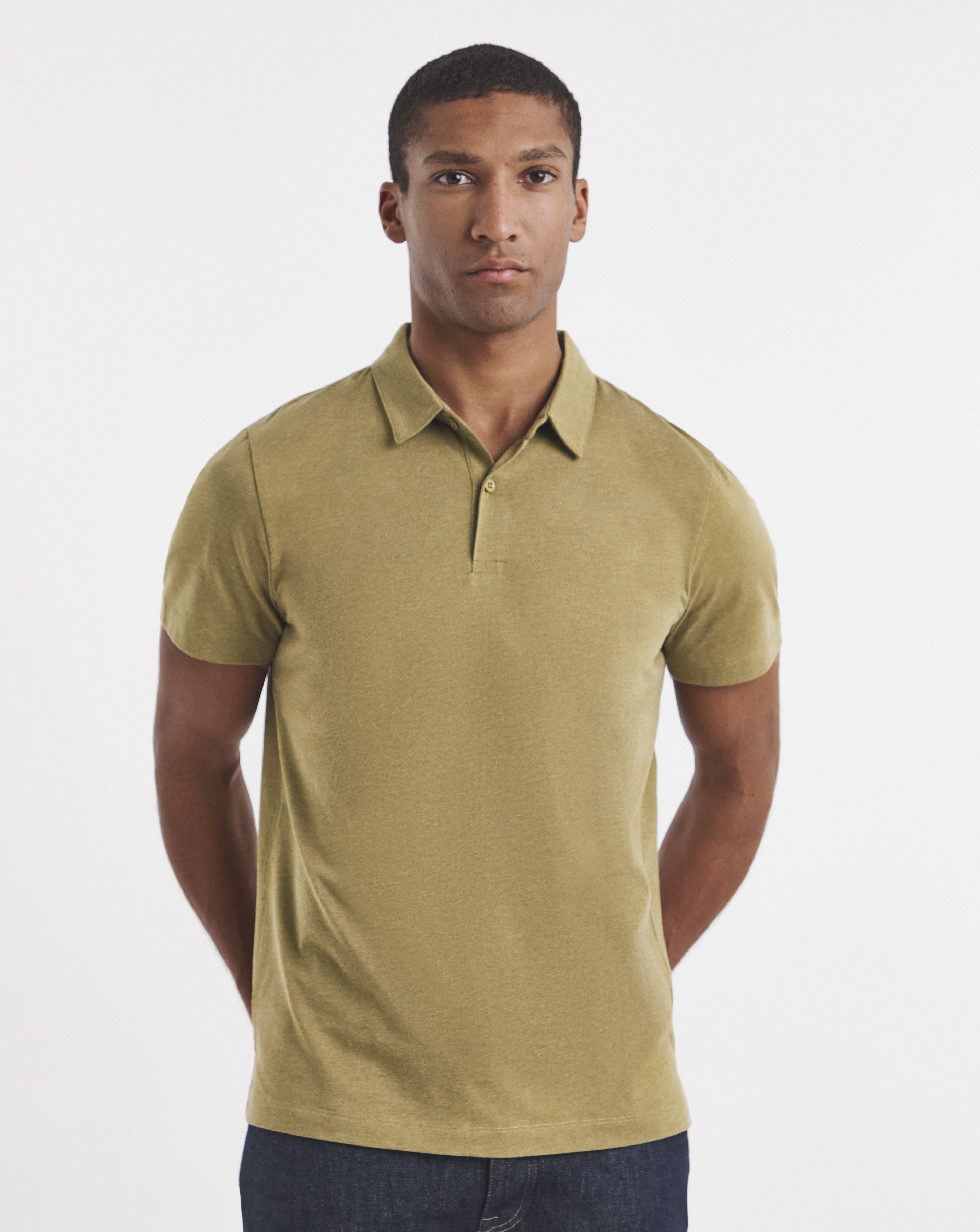 Marl Jersey Polo Shirt Long