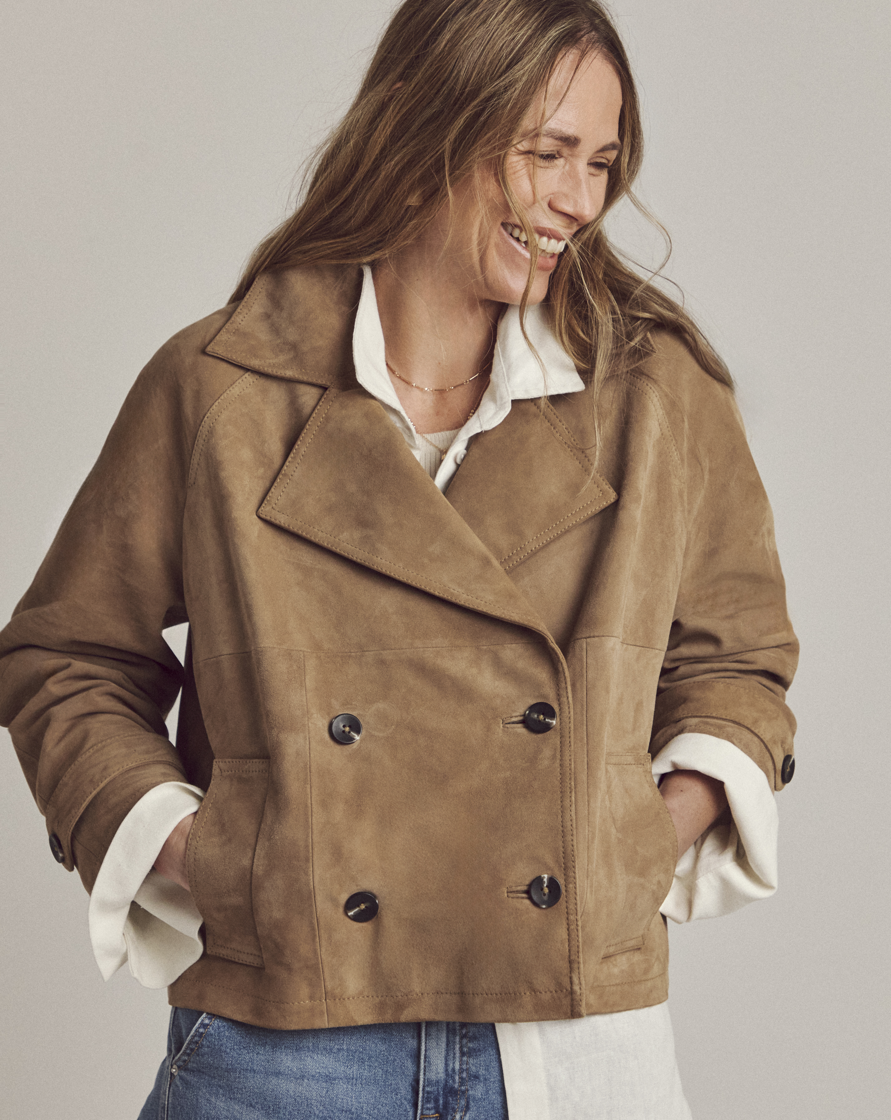 Anthology Real Suede Short Trench Jacket