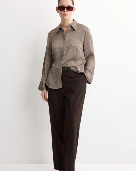 Mango Satin Striped Shirt