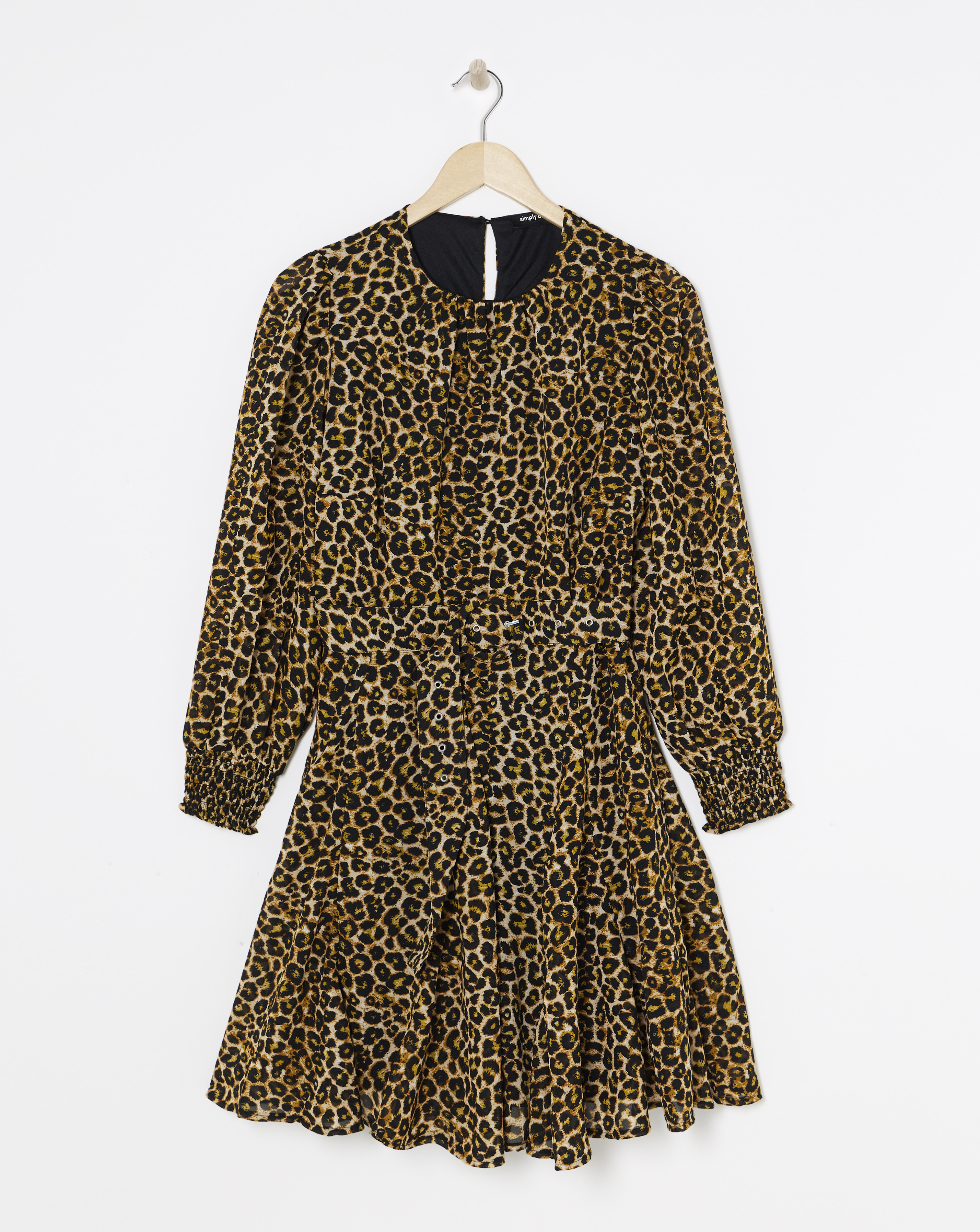 Simply Be - Women's Leopard Print Georgette Belted Skater - Size 10 - Leopard
