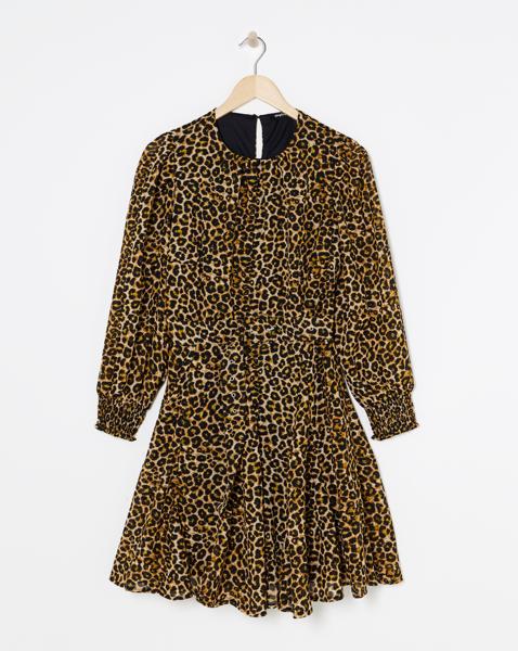 Simply Be - Women's Leopard Print Georgette Belted Skater - Size 10 - Leopard