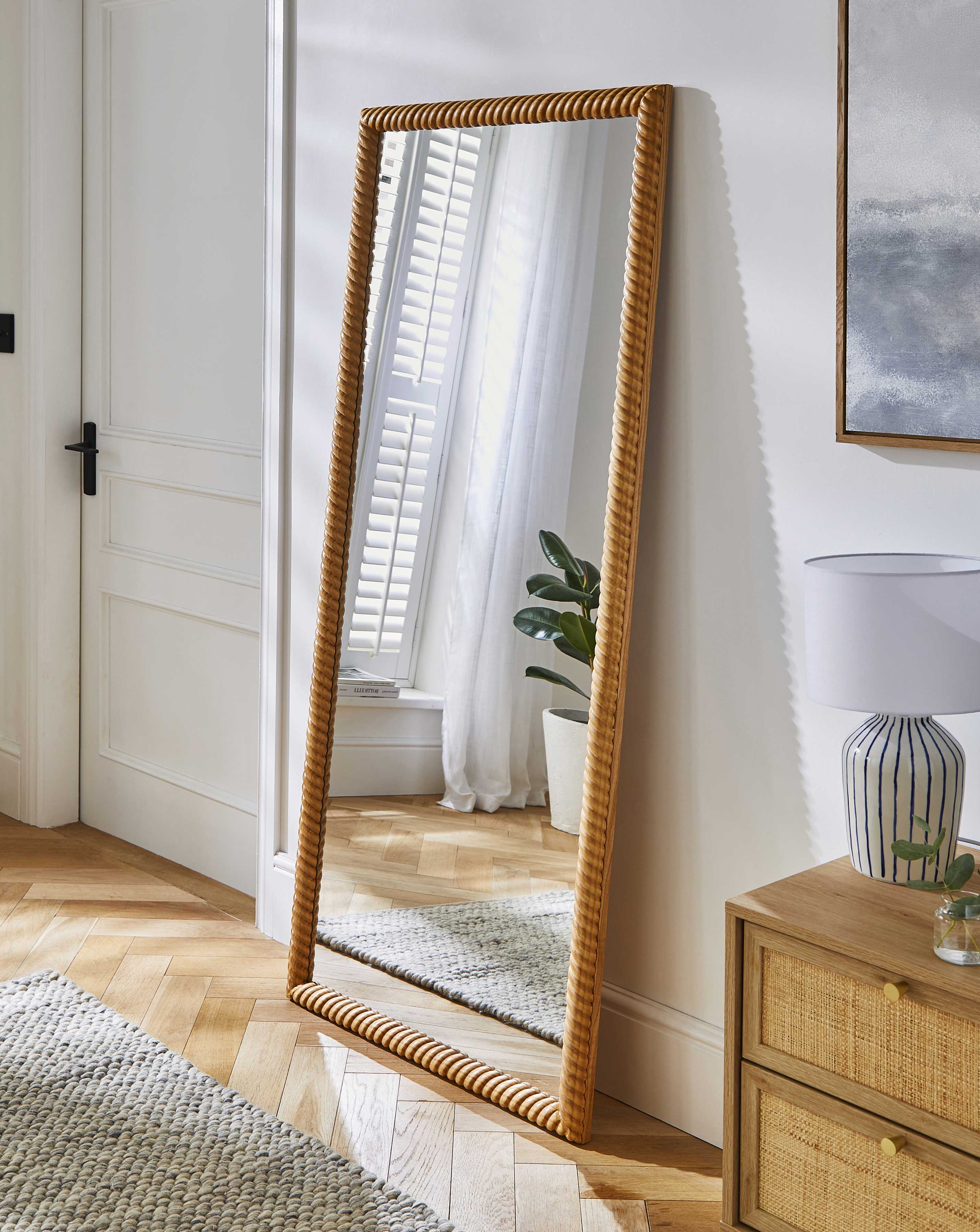 Twisted Wood Leaner Mirror