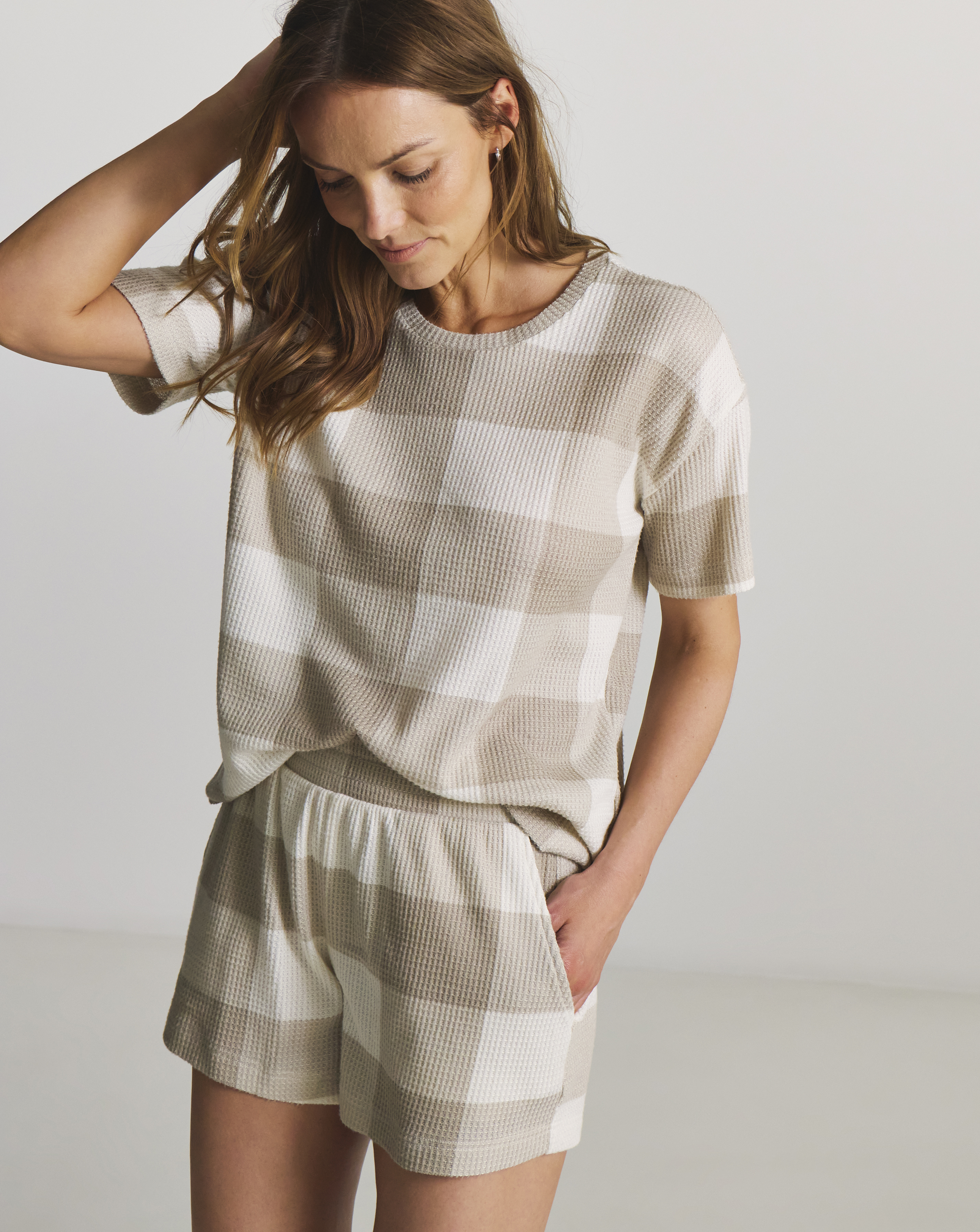 Pretty Secrets Check Waffle Short Set