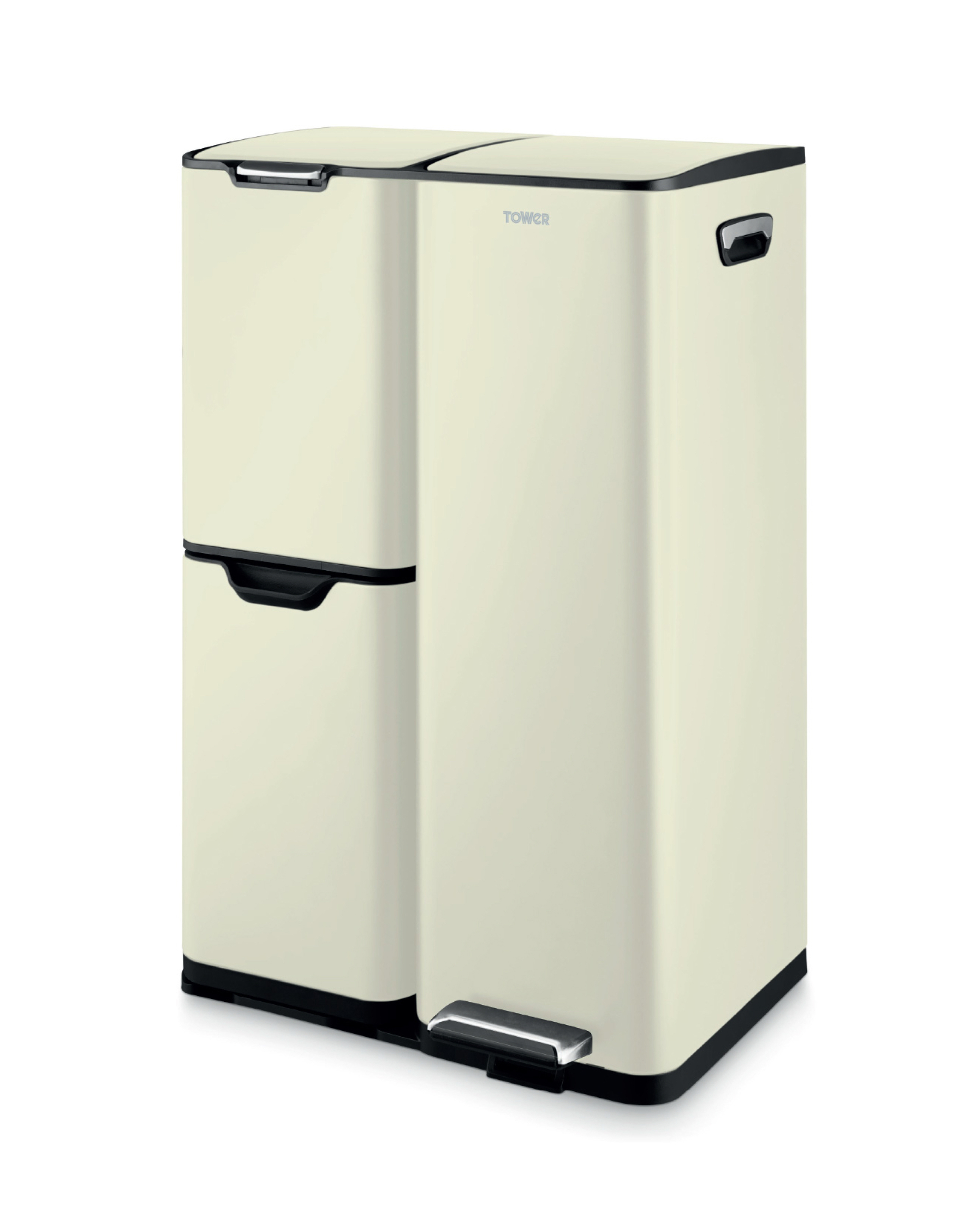 Tower Recycling Bin with 3 Compartments
