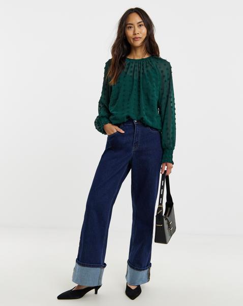 Dobby Long Sleeve Blouse