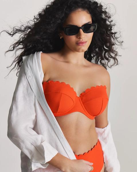 Scallop Bandeau Bikini Top