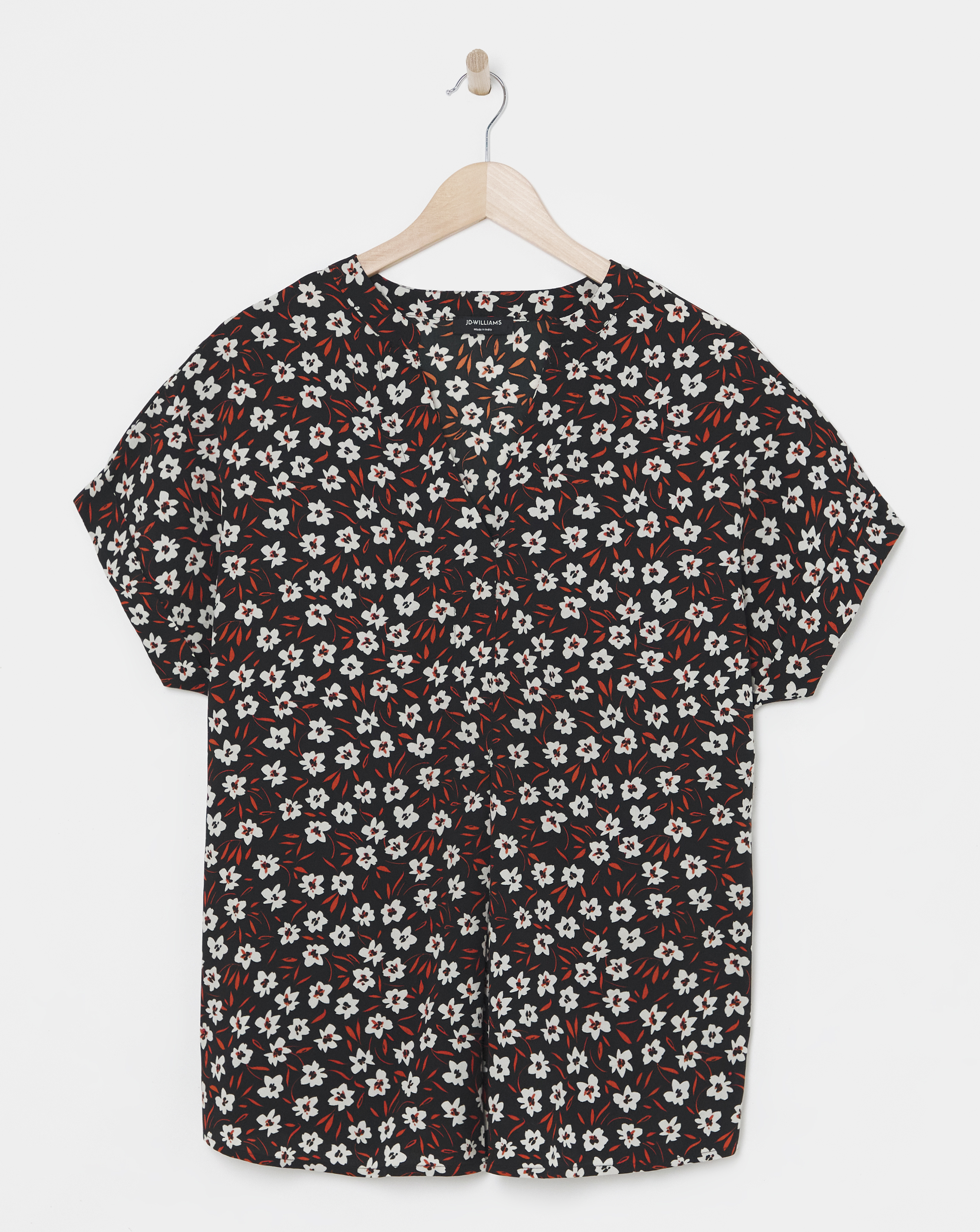 Short Sleeved Grandad Collar Top