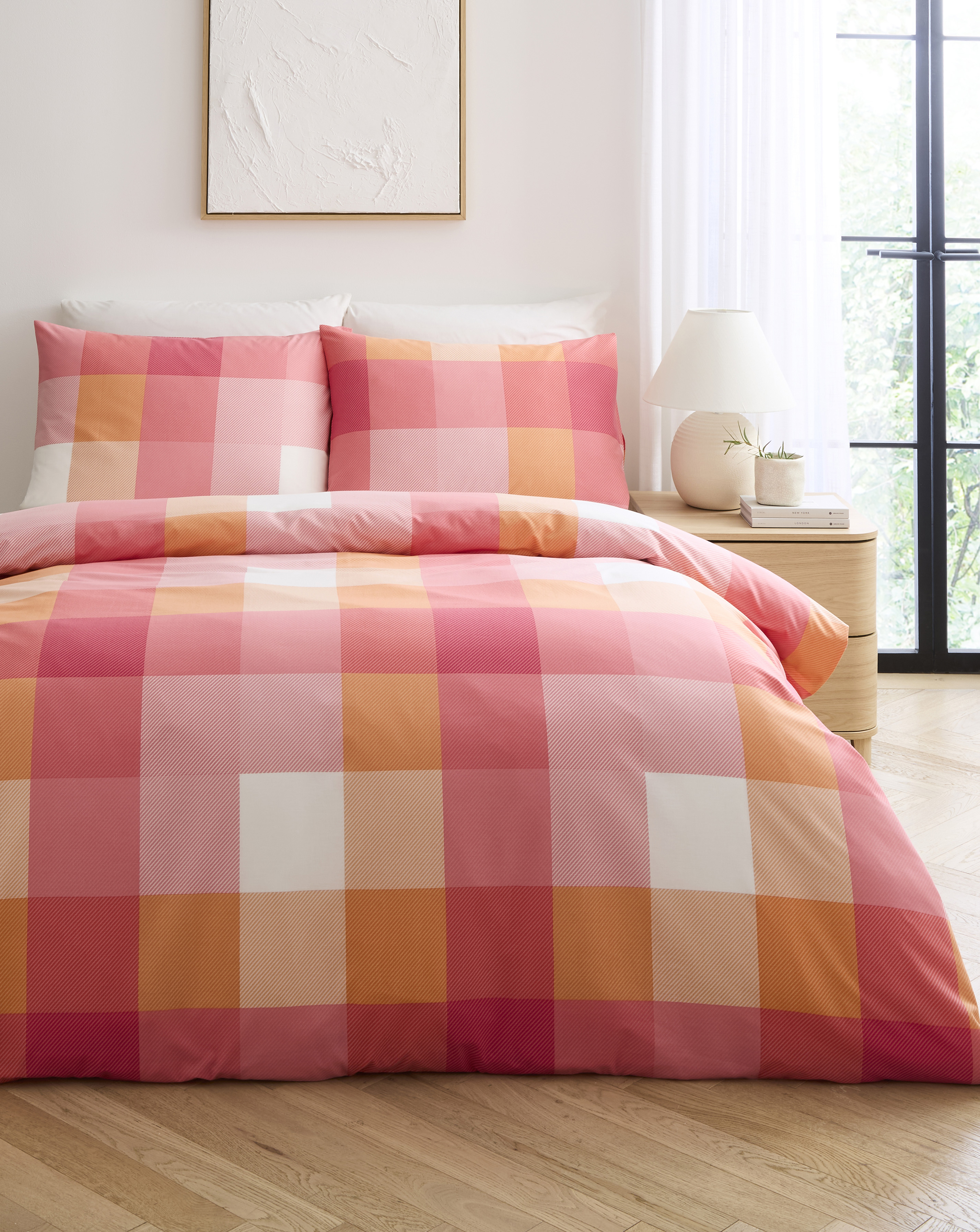 Darcy Check Cotton Blend Duvet Set
