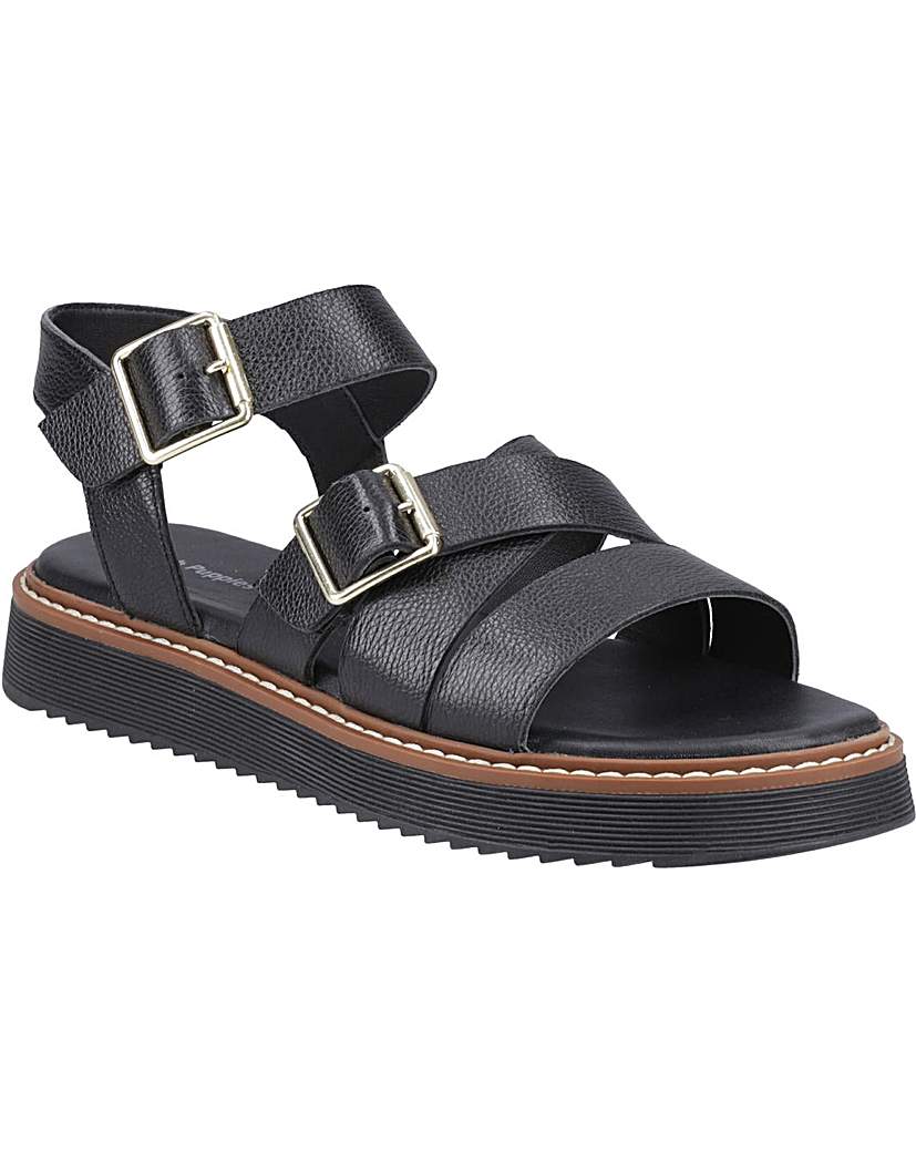 Hush Puppies Women's Cady Sandal Black Size 3 Leather