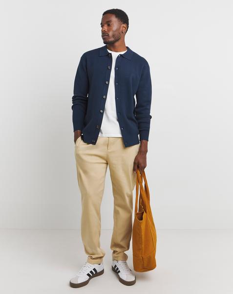 Navy Soft Touch Collared Cardigan
