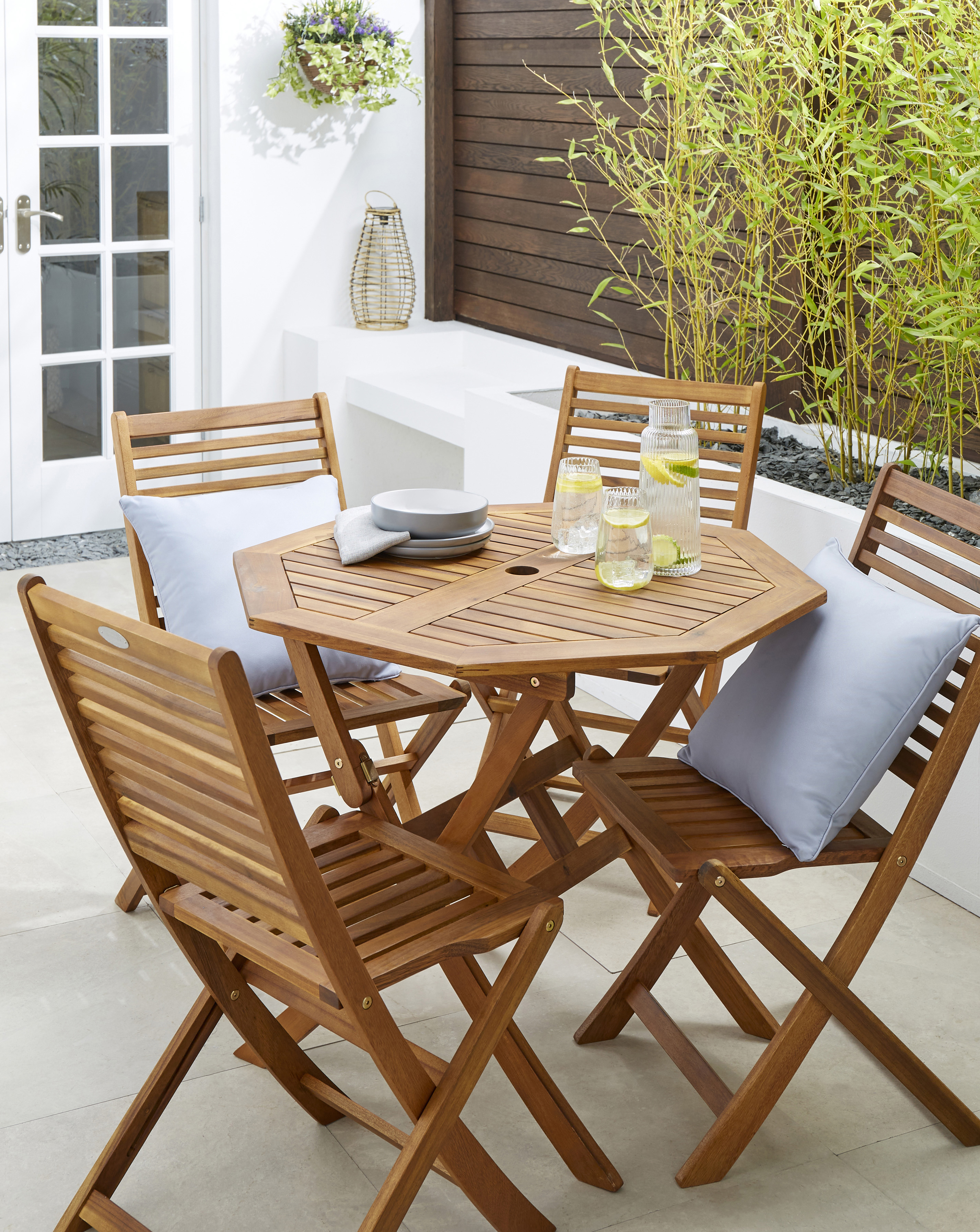 Wooden Octagonal Table with 4 Chairs