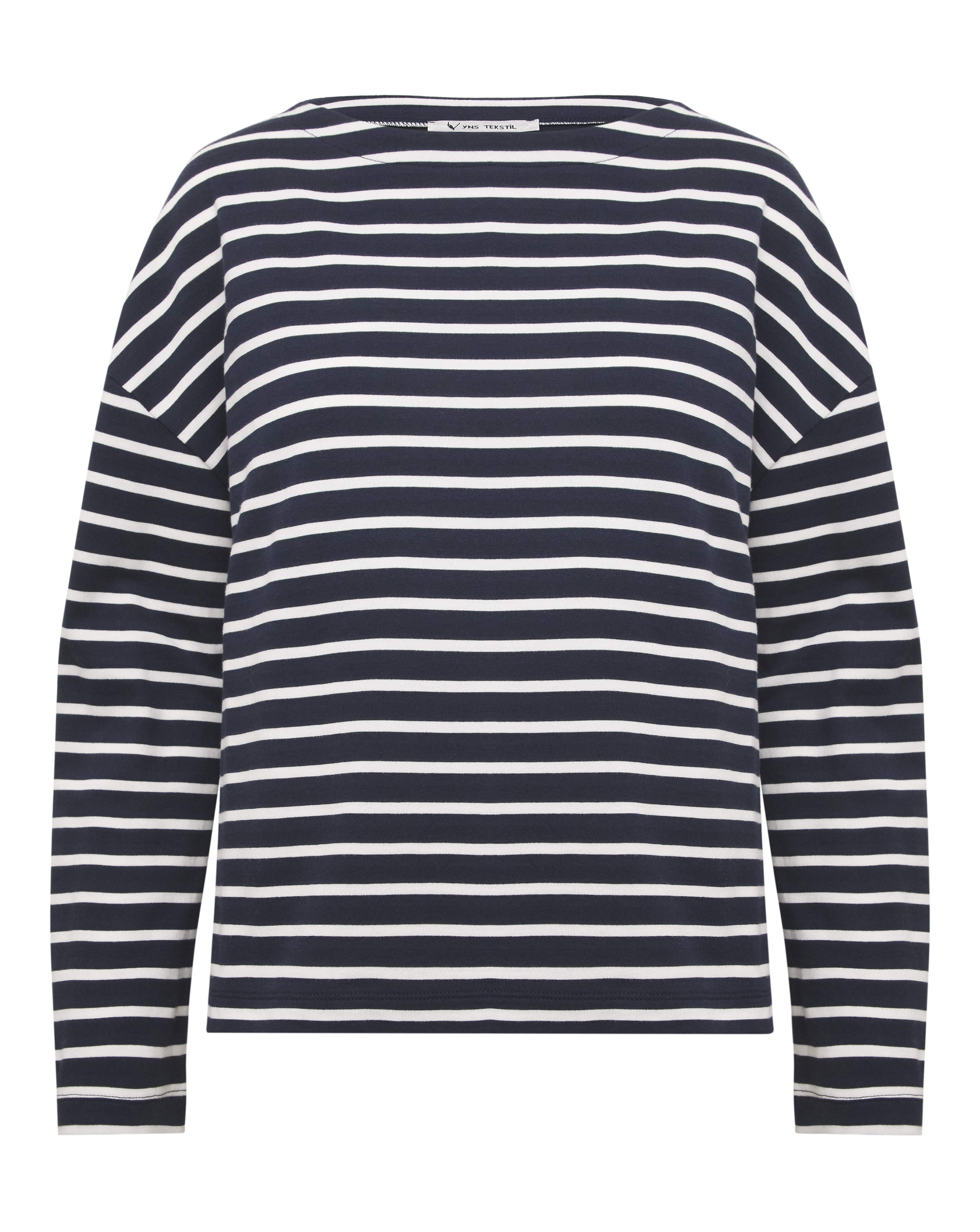 Anthology Navy & White Cotton Modal Top