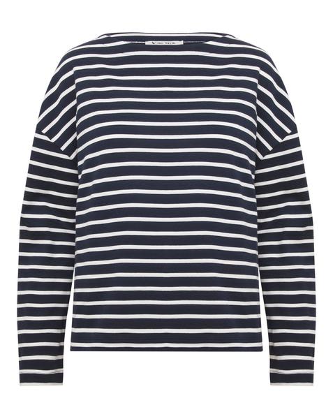 Anthology Navy & White Cotton Modal Top