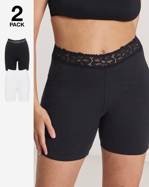 2 Pack Lace Trim Shorts