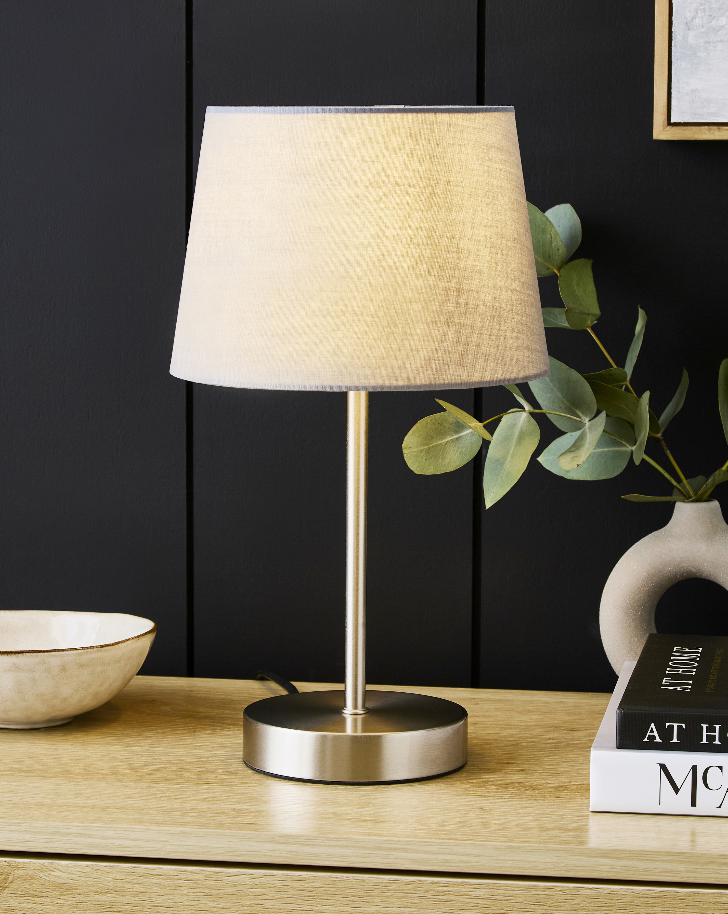 Owen Grey and Chrome Table Lamp - Image