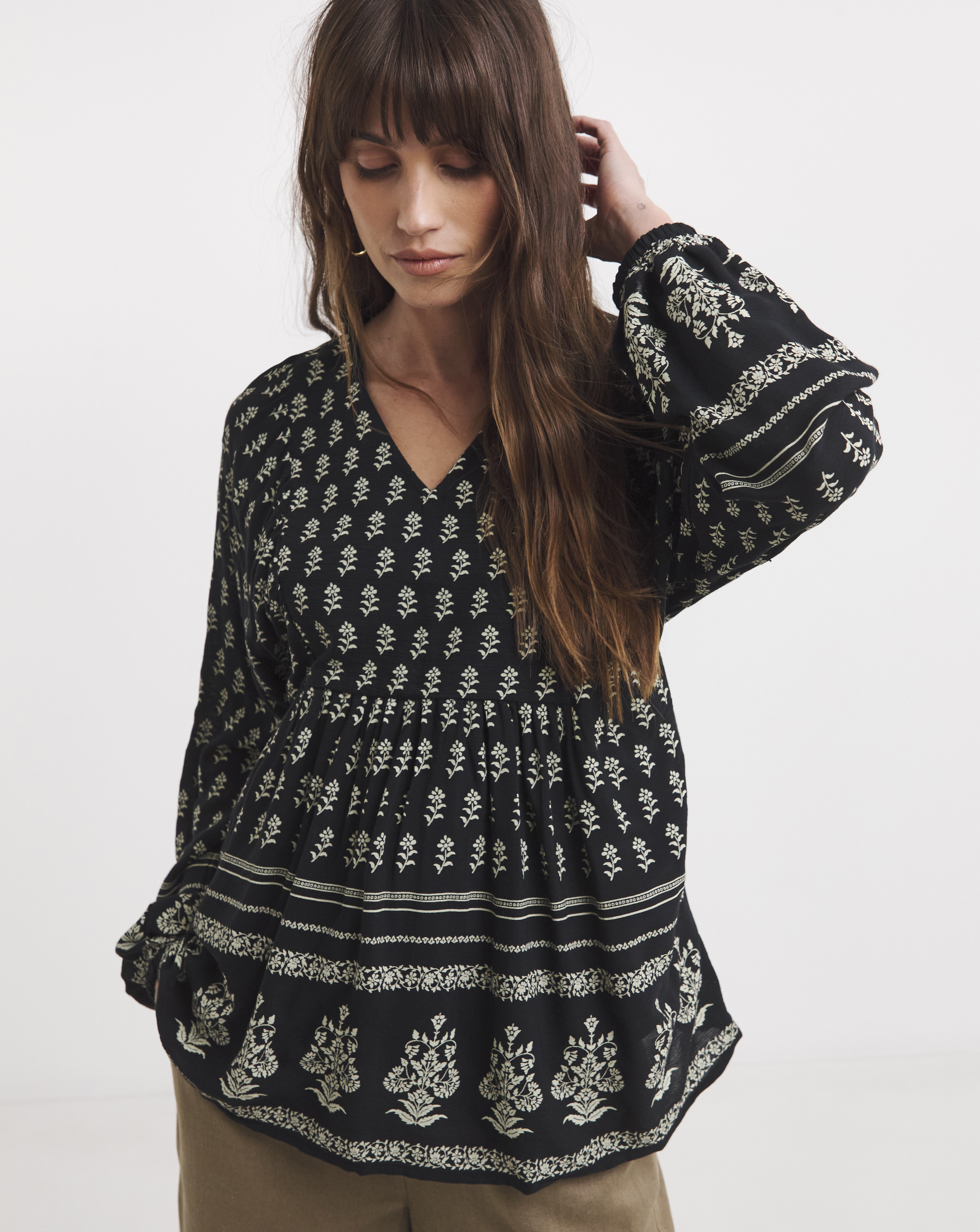 Printed Batwing Smock Top | Ambrose Wilson