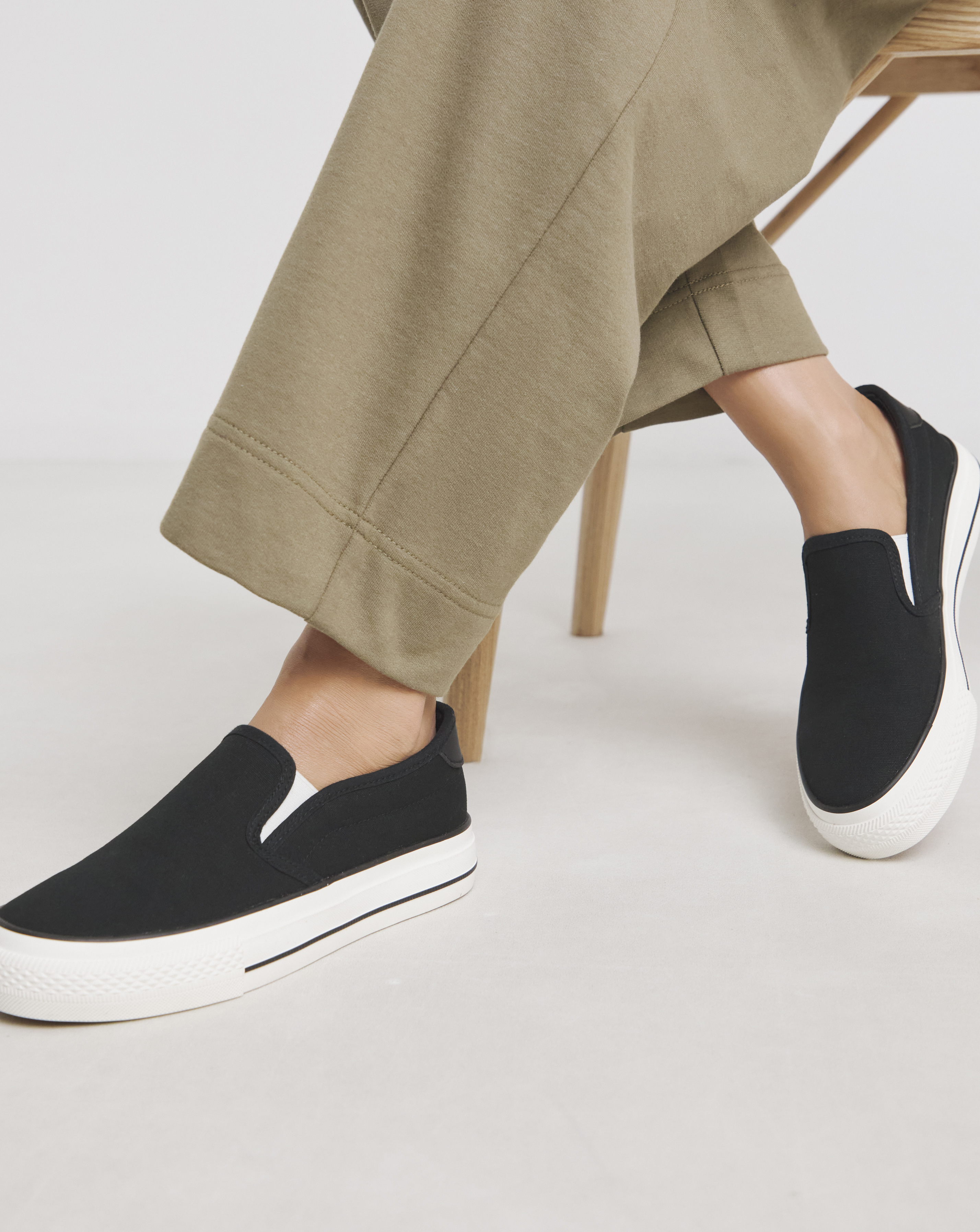 Slip On Canvas Trainer Wide