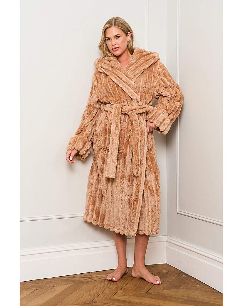 JimJamTheLabel Caramel Ribbed Dressing Gown