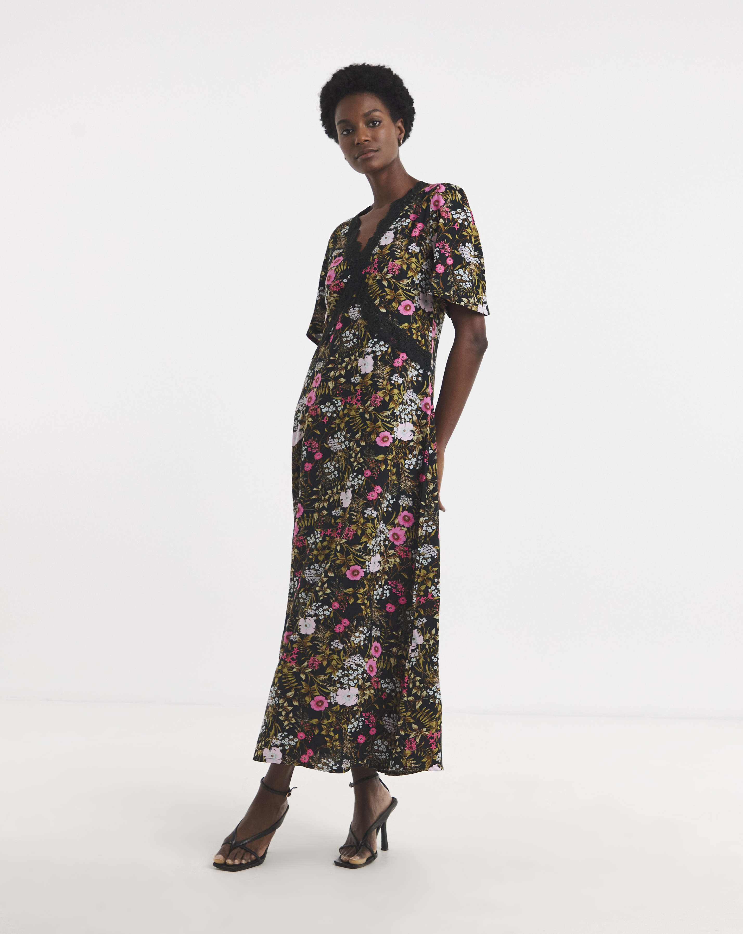 Lace Trim Tea Dress