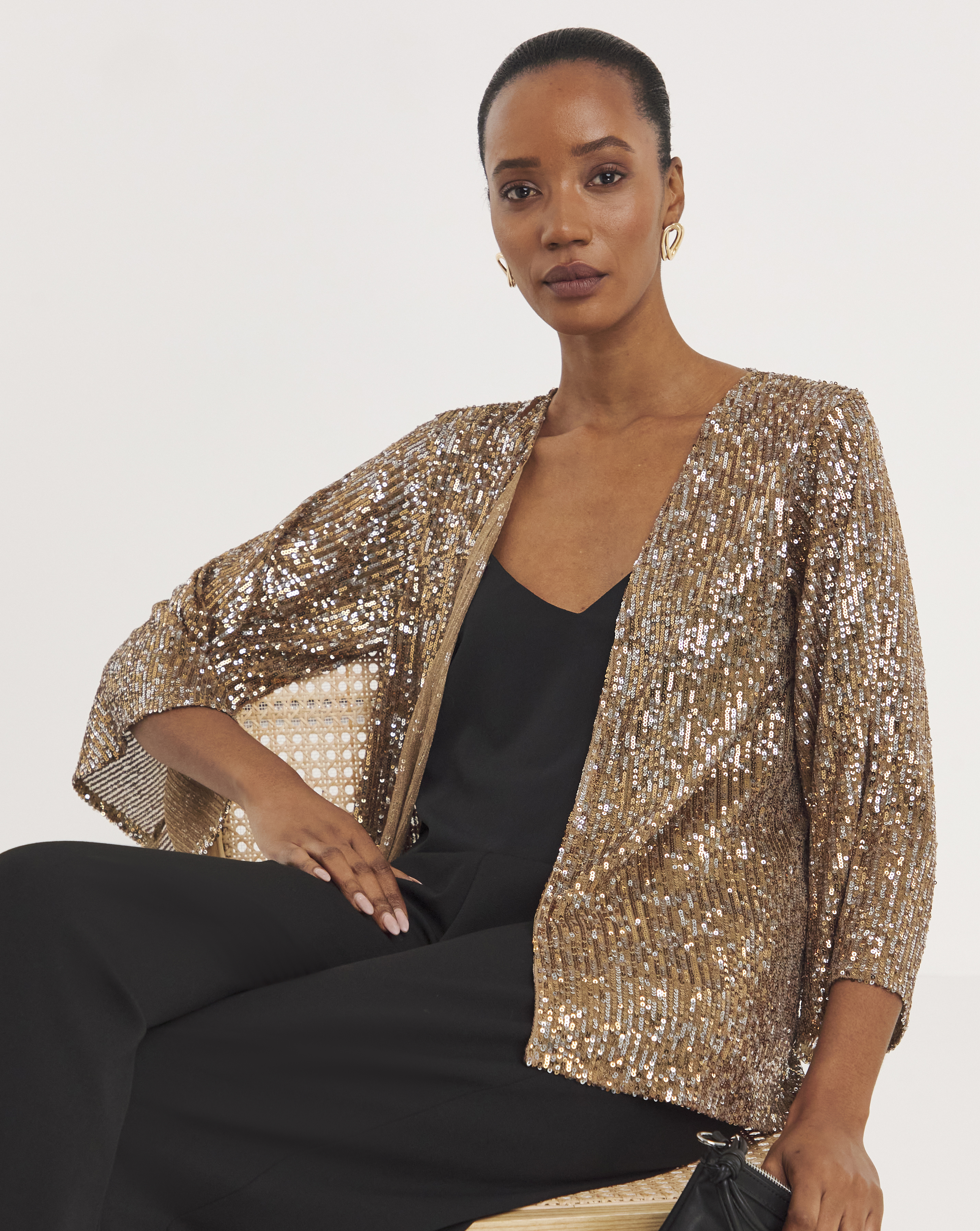 Jersey Sequin Kimono Top