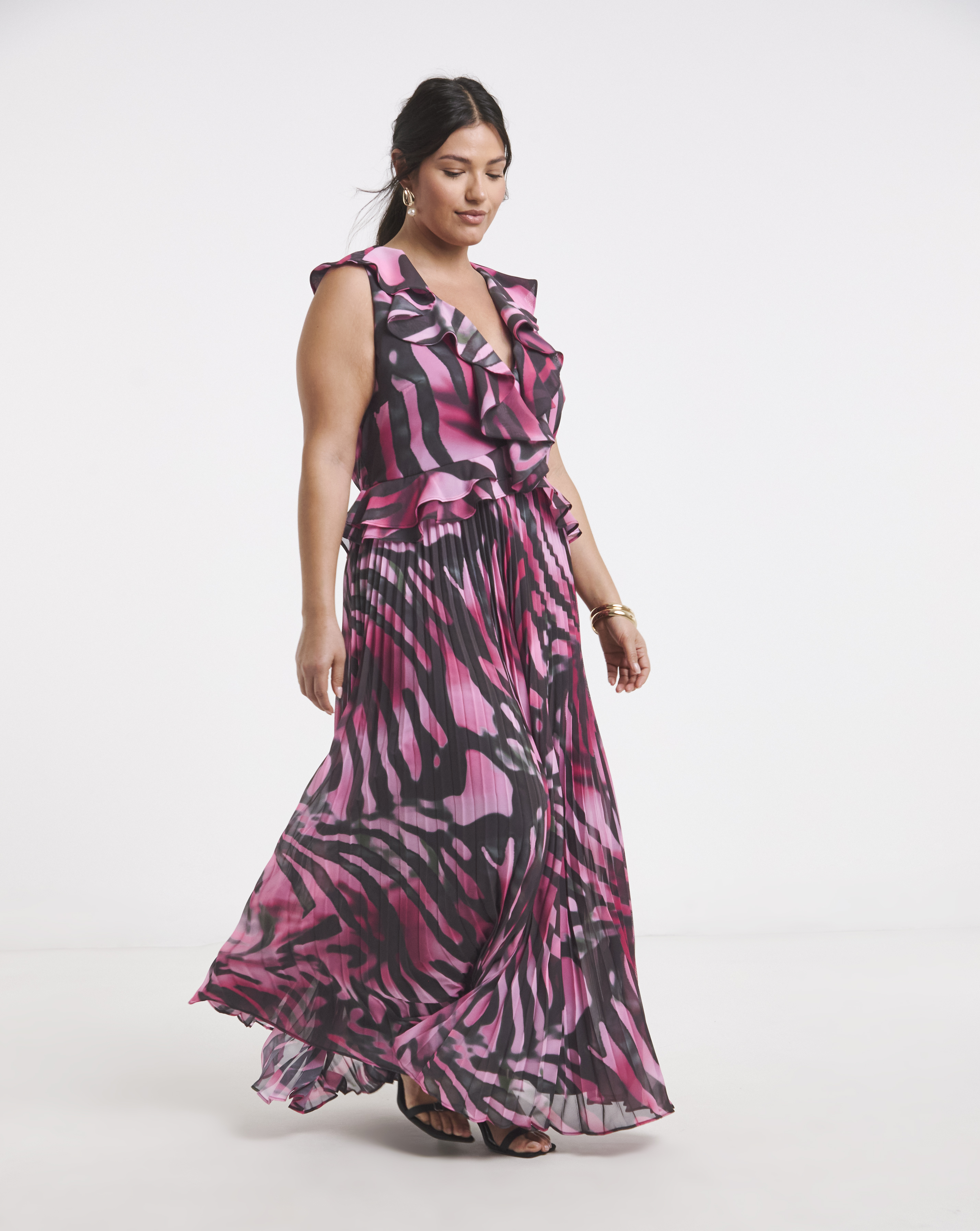 Joanna Hope Printed Pleated Dress