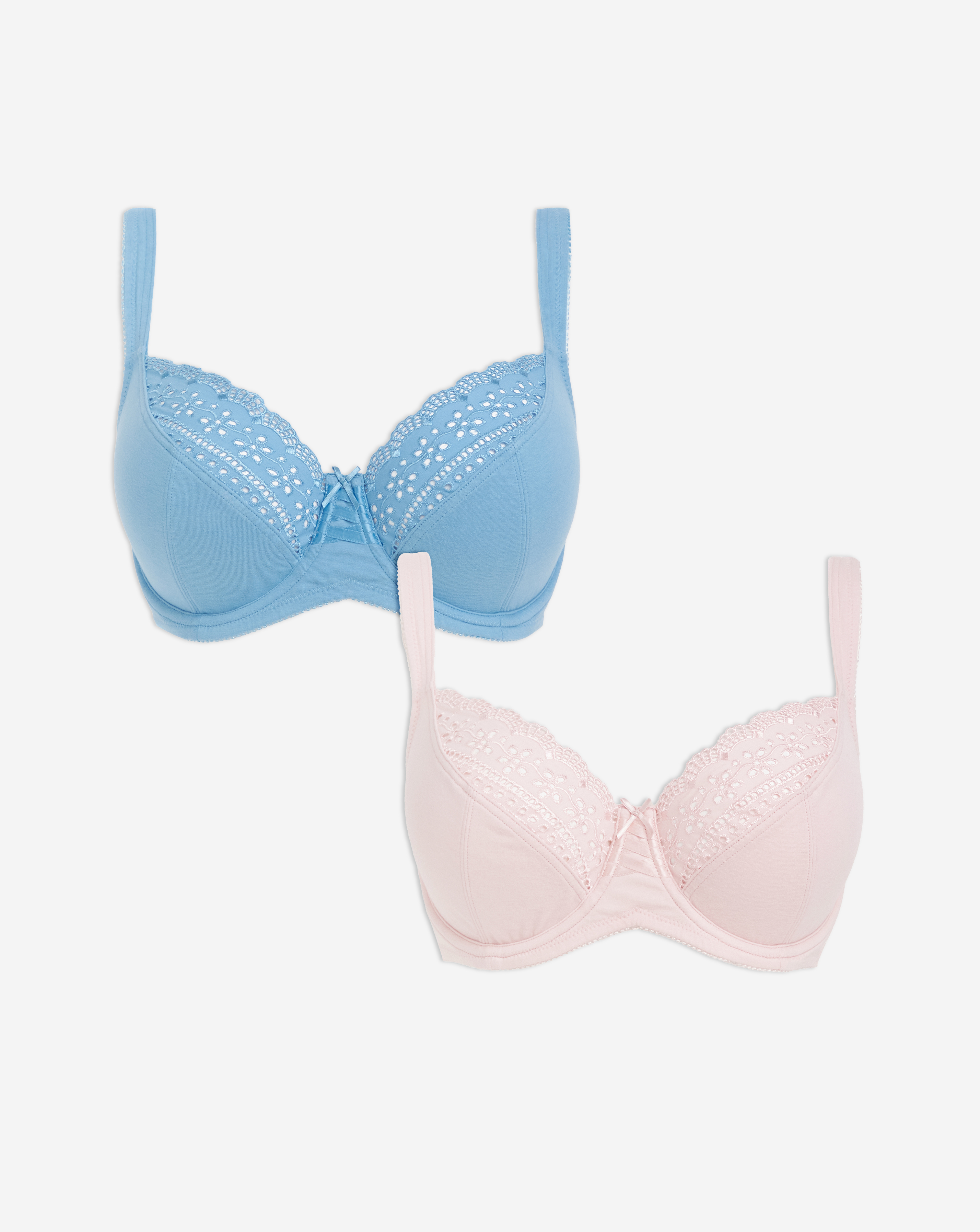 2 Pk Pink/Blue Jane Full Cup Wired Bras