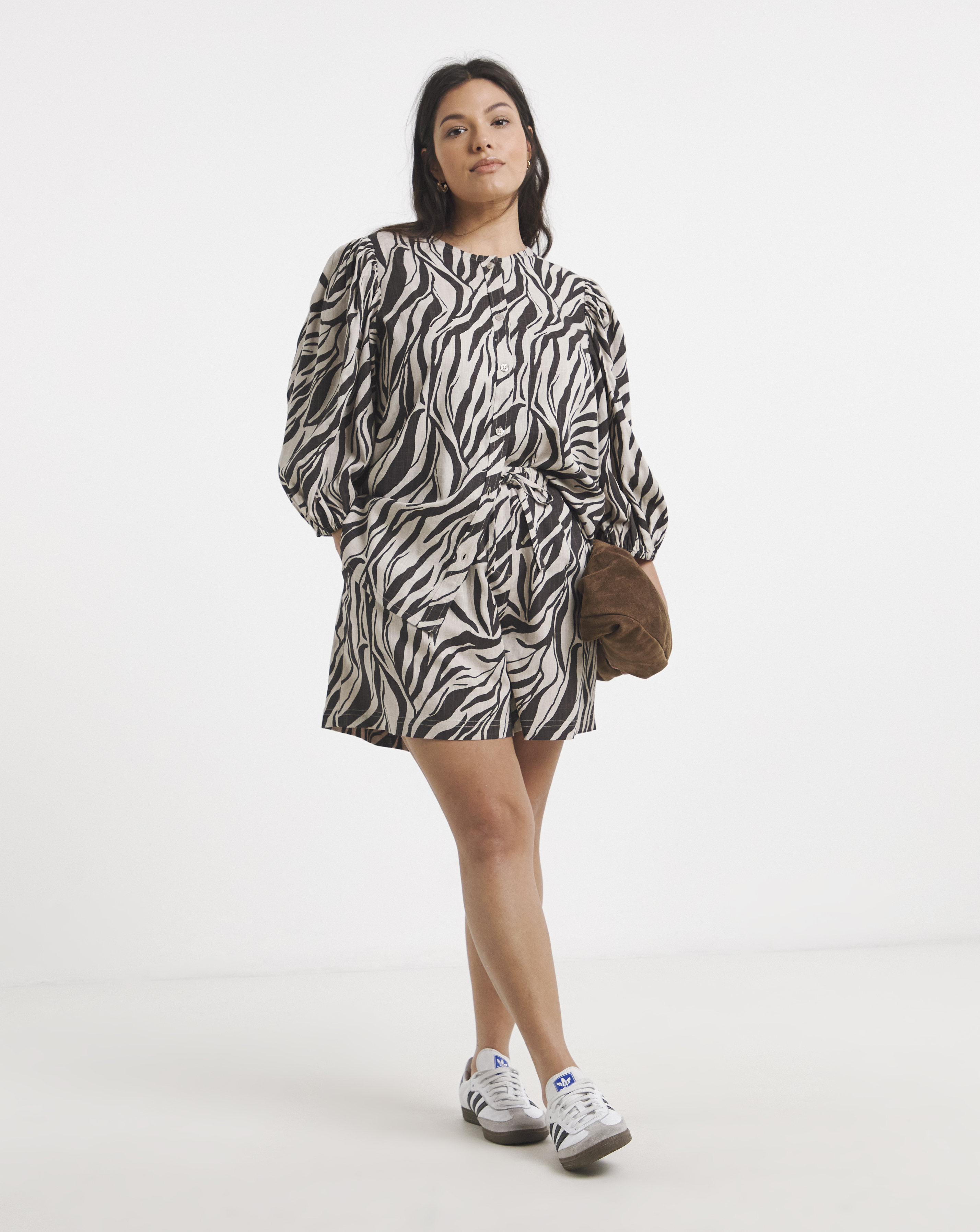 New In - Simply Be Zebra Print Linen Short