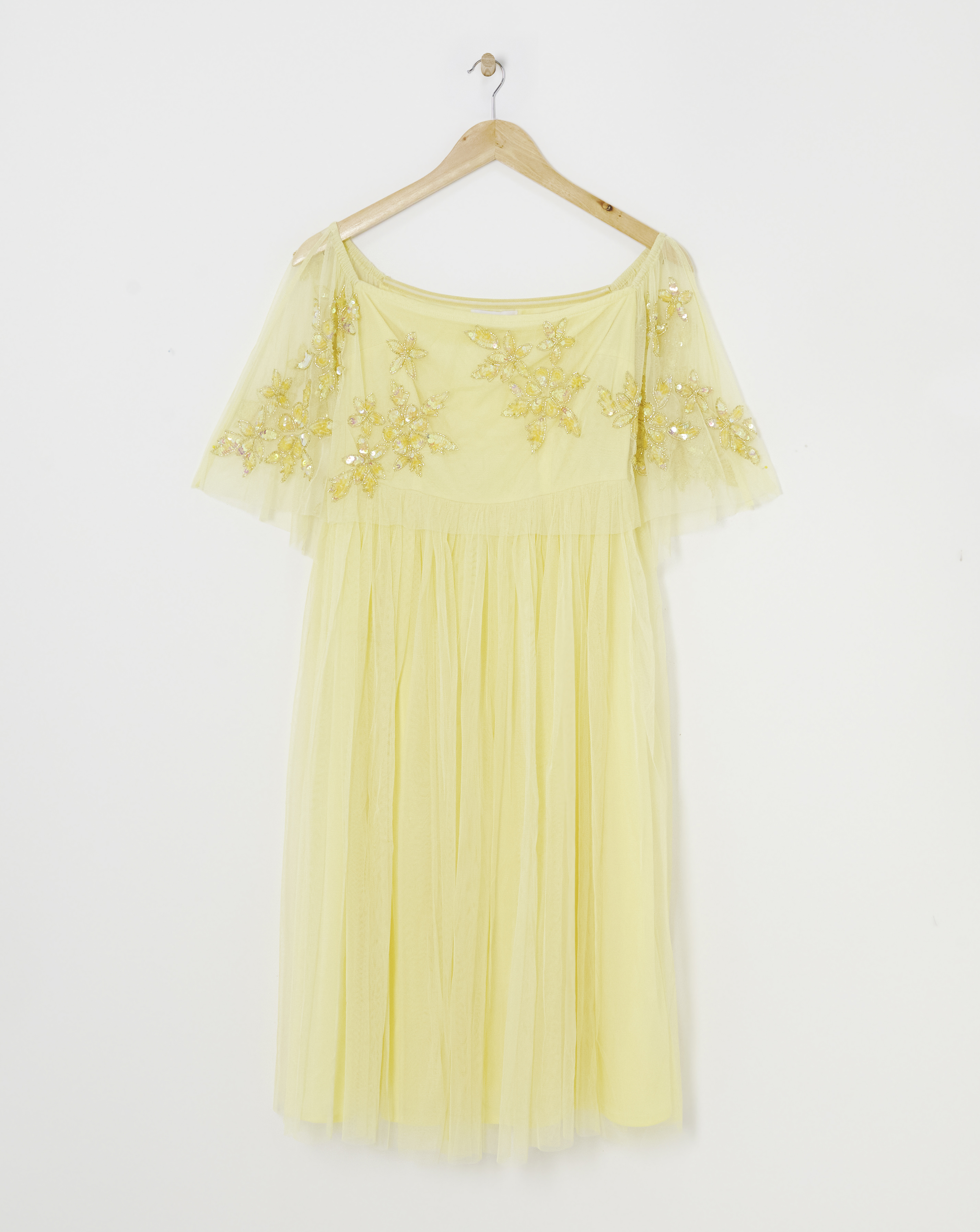 Maya Curve Bardot Embroidered Dress