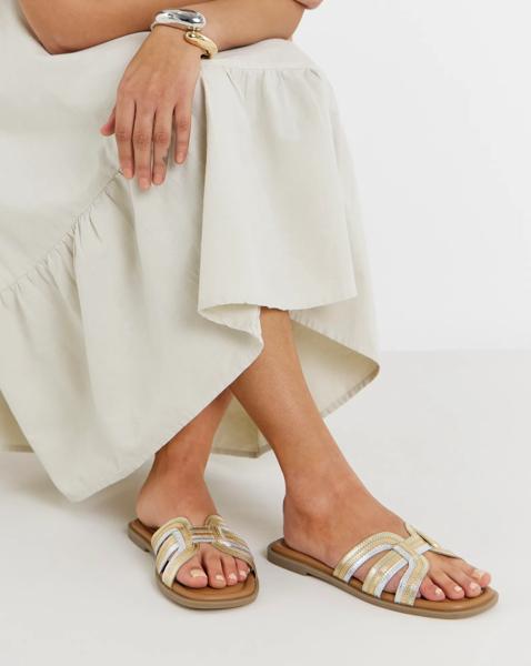 Woven Mule Sandals Wide