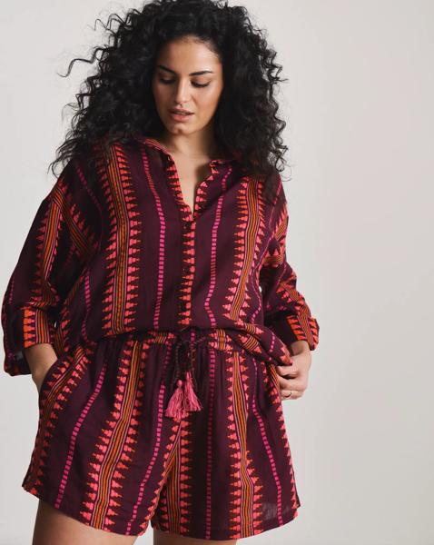Jacquard Shirt And Short Beach Coord