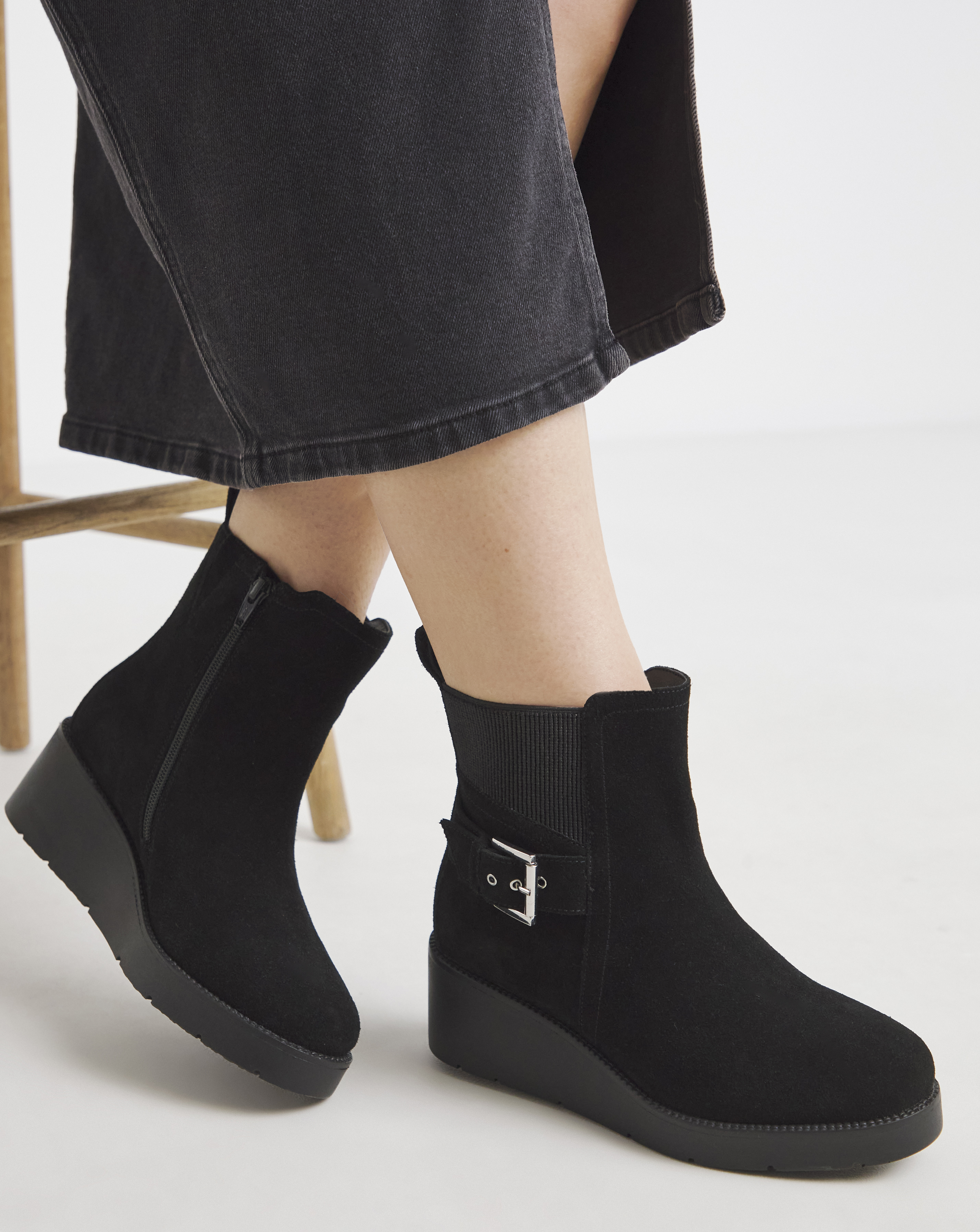Wedge Chelsea Boots Wide