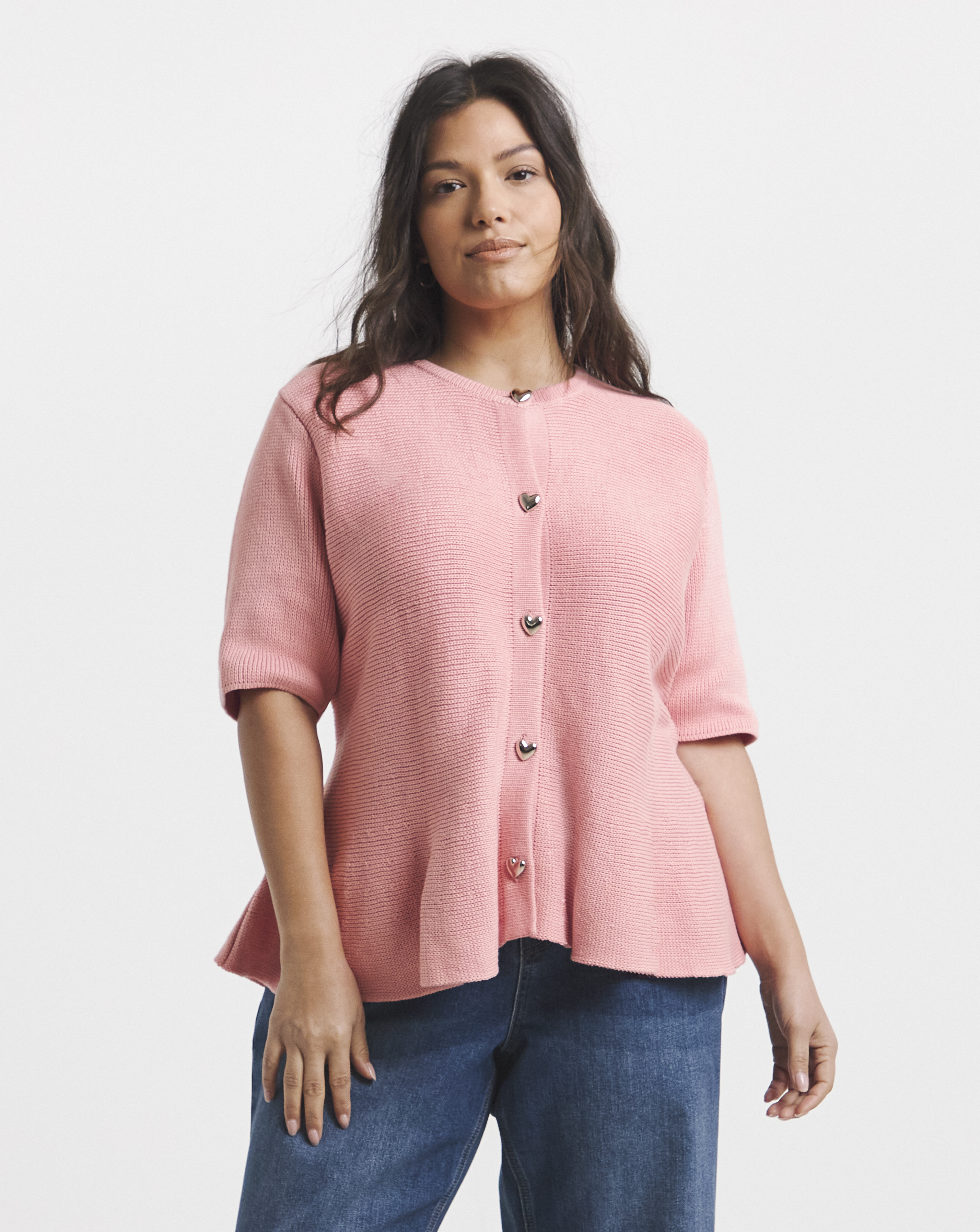 Short Sleeve Peplum Cardigan