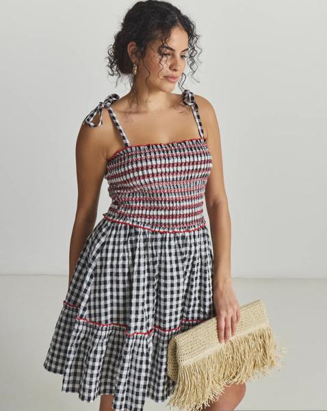 Gingham Mini Beach Dress