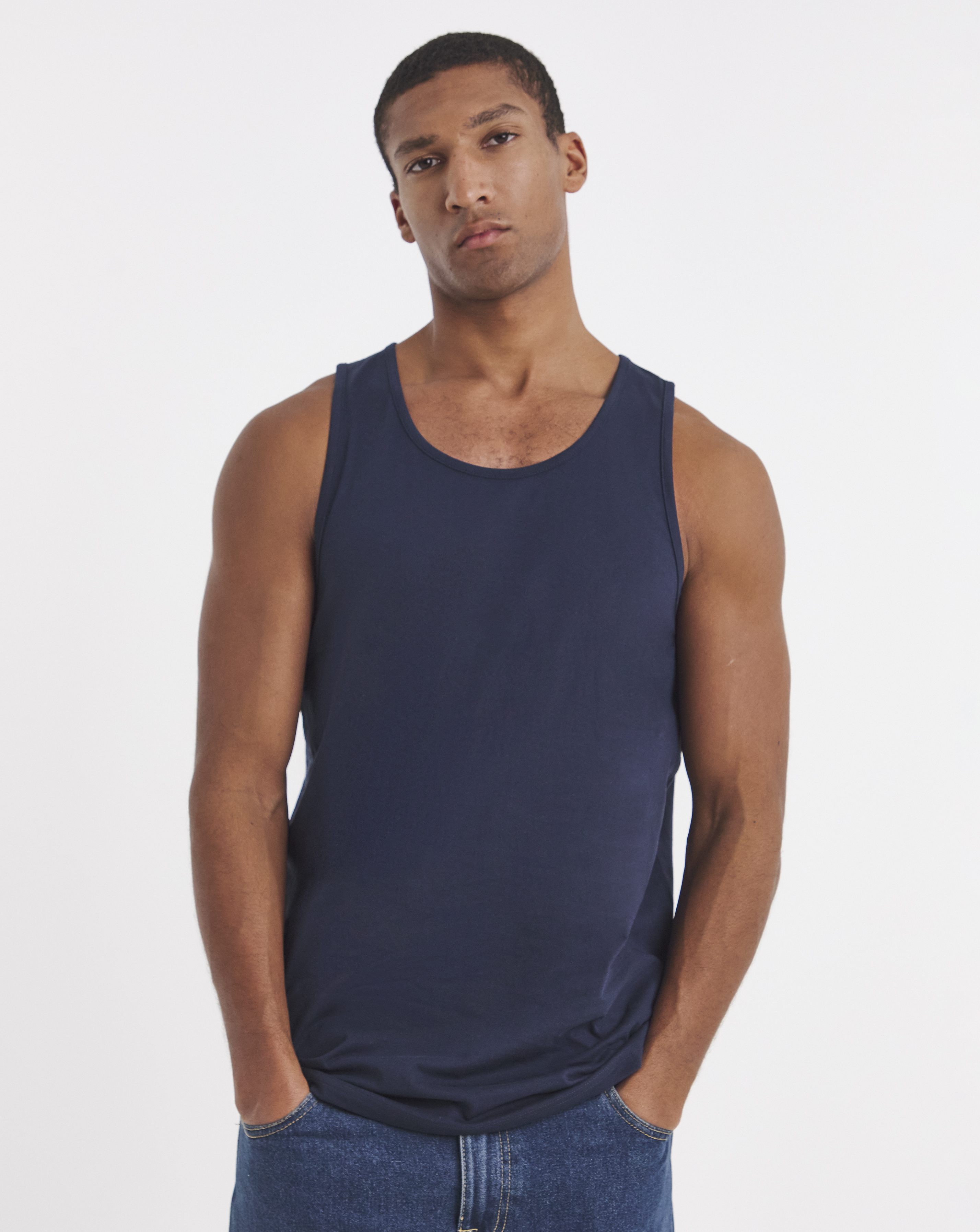 Basic Navy Vest Long