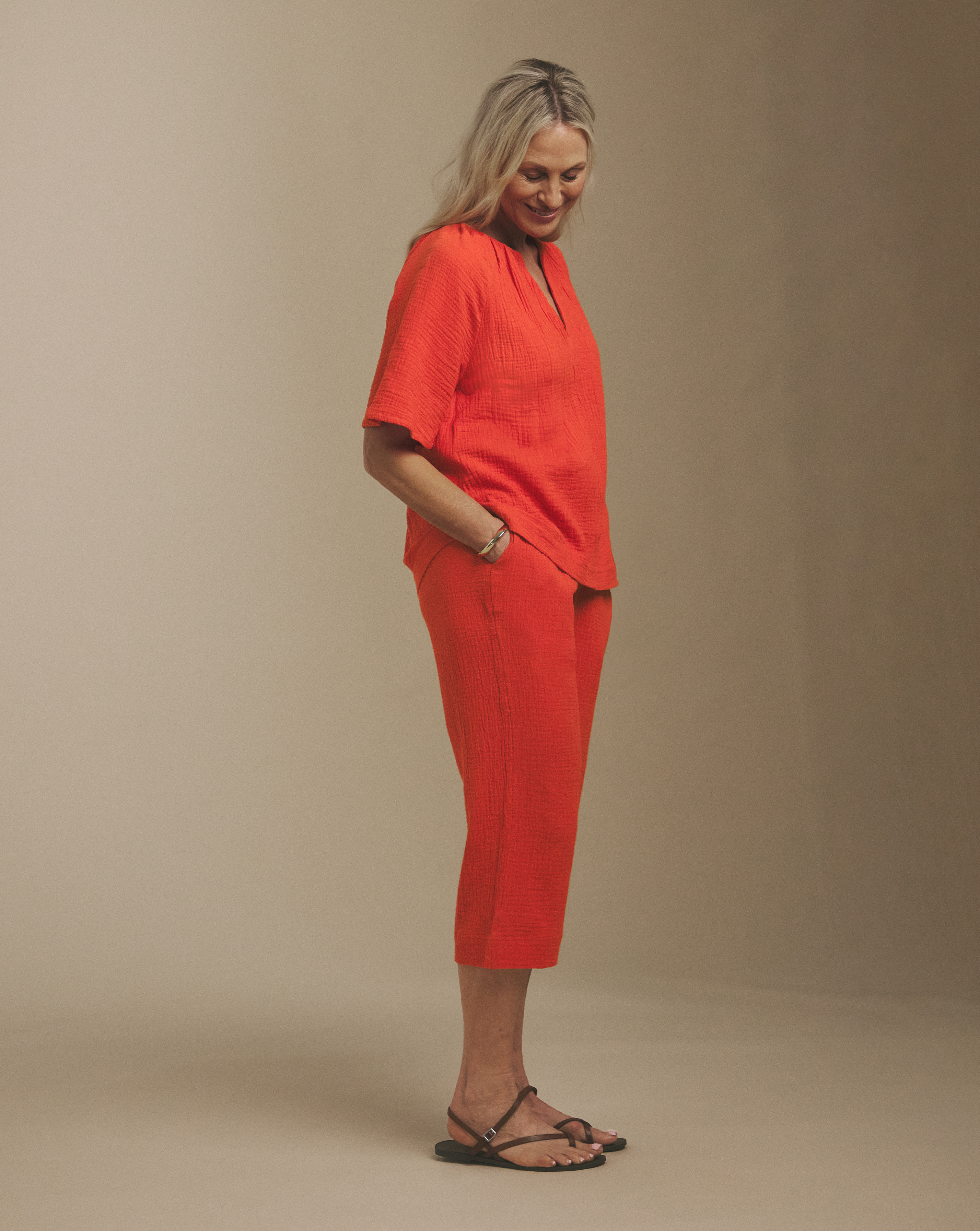 Julipa Cheesecloth Crop Trousers