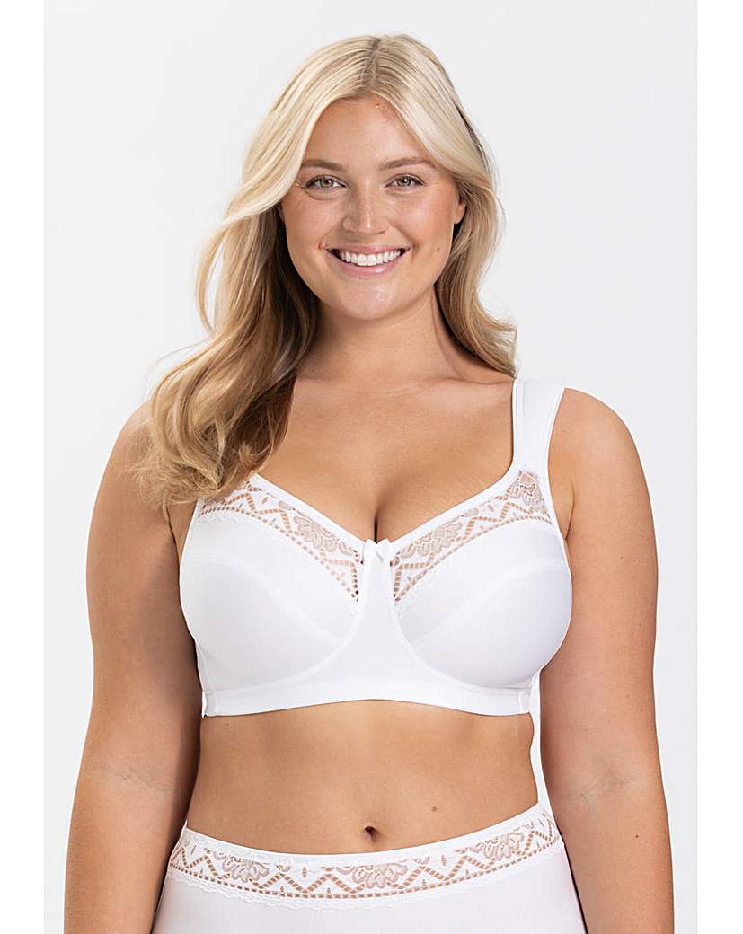 Miss Mary Breeze Non Wired Bra White - 36B - Tencel Lyocell Mix - Padded Straps - Unpadded Cups
