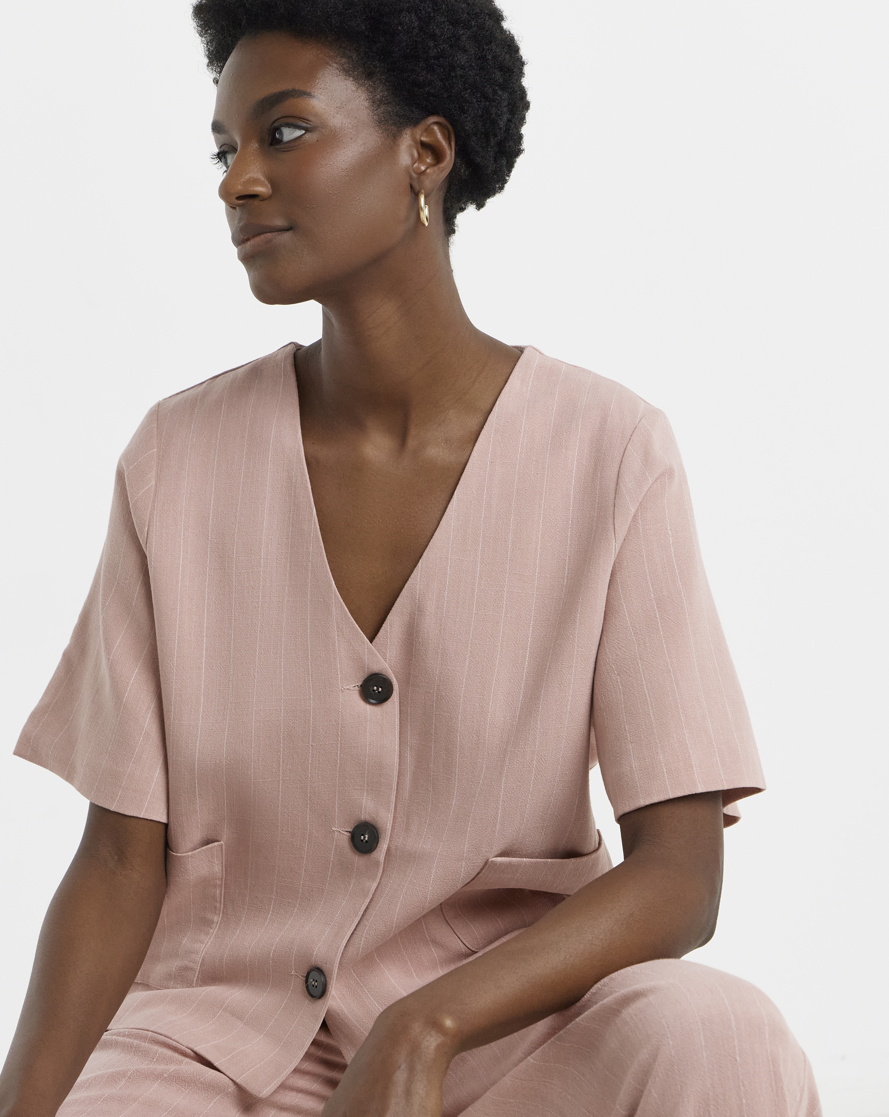 LINEN MIX STRIPE JACKET