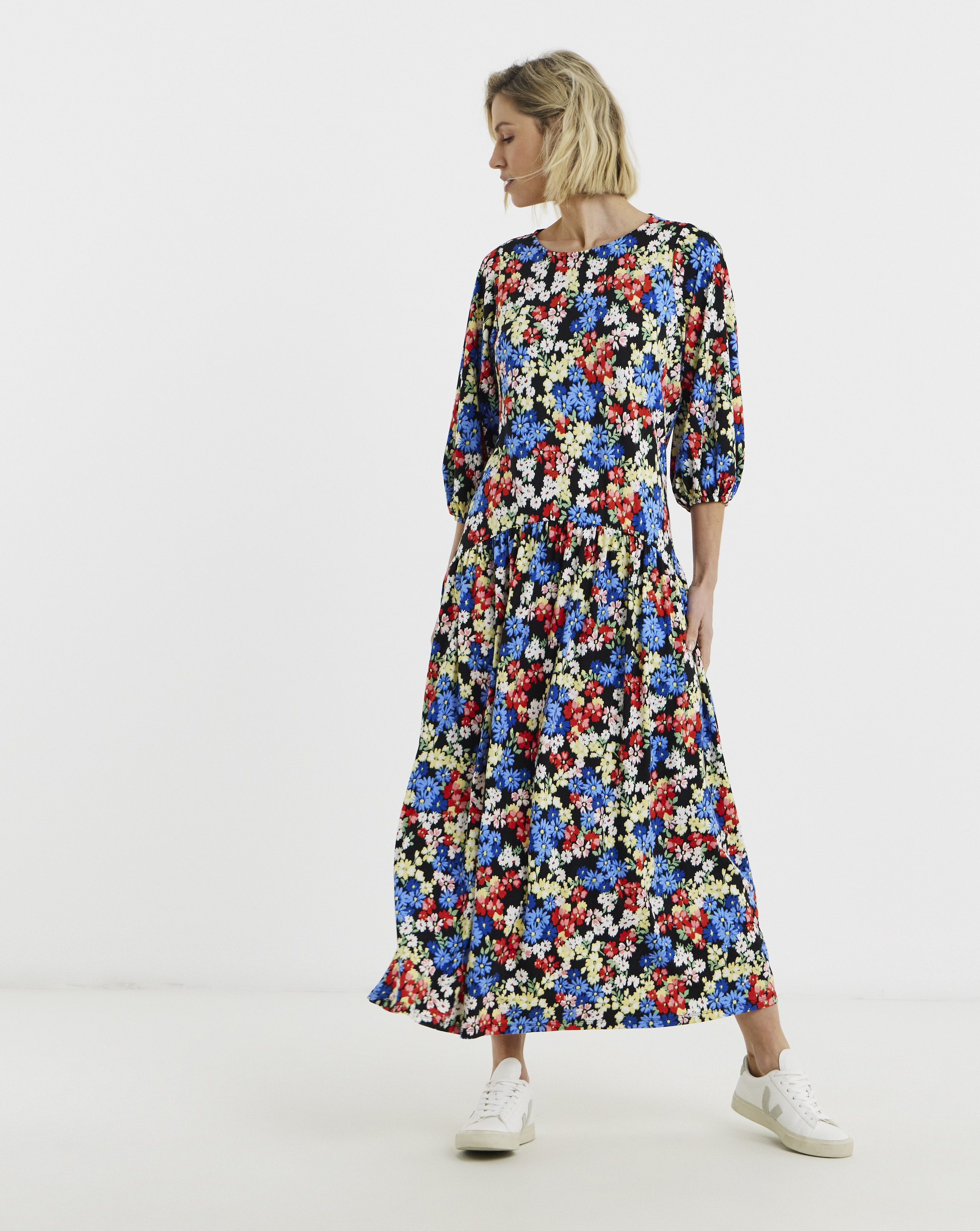 Soft Touch Drop Waist Smock Dress